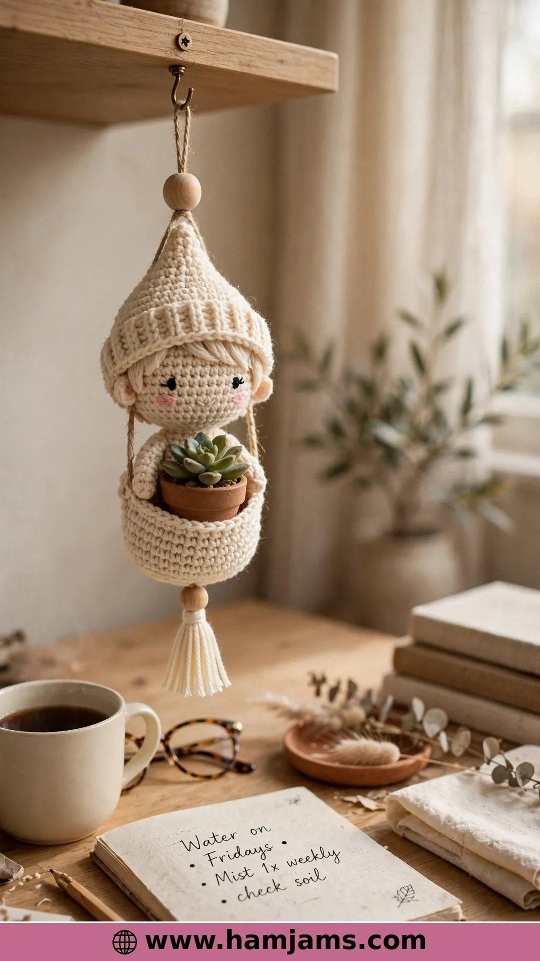 The Teeny Pixie Planter With a Bead and a Tassel