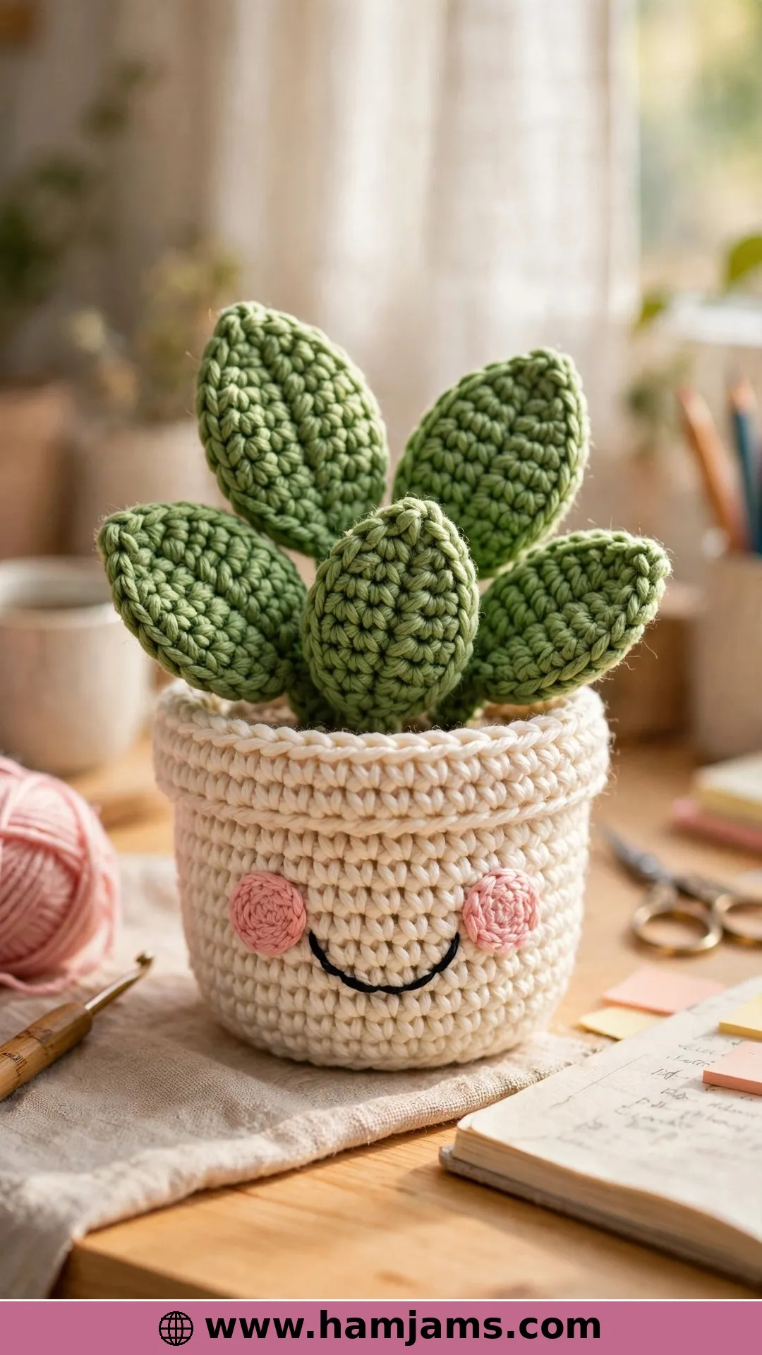 Cheerful Amigurumi Potted Plant
