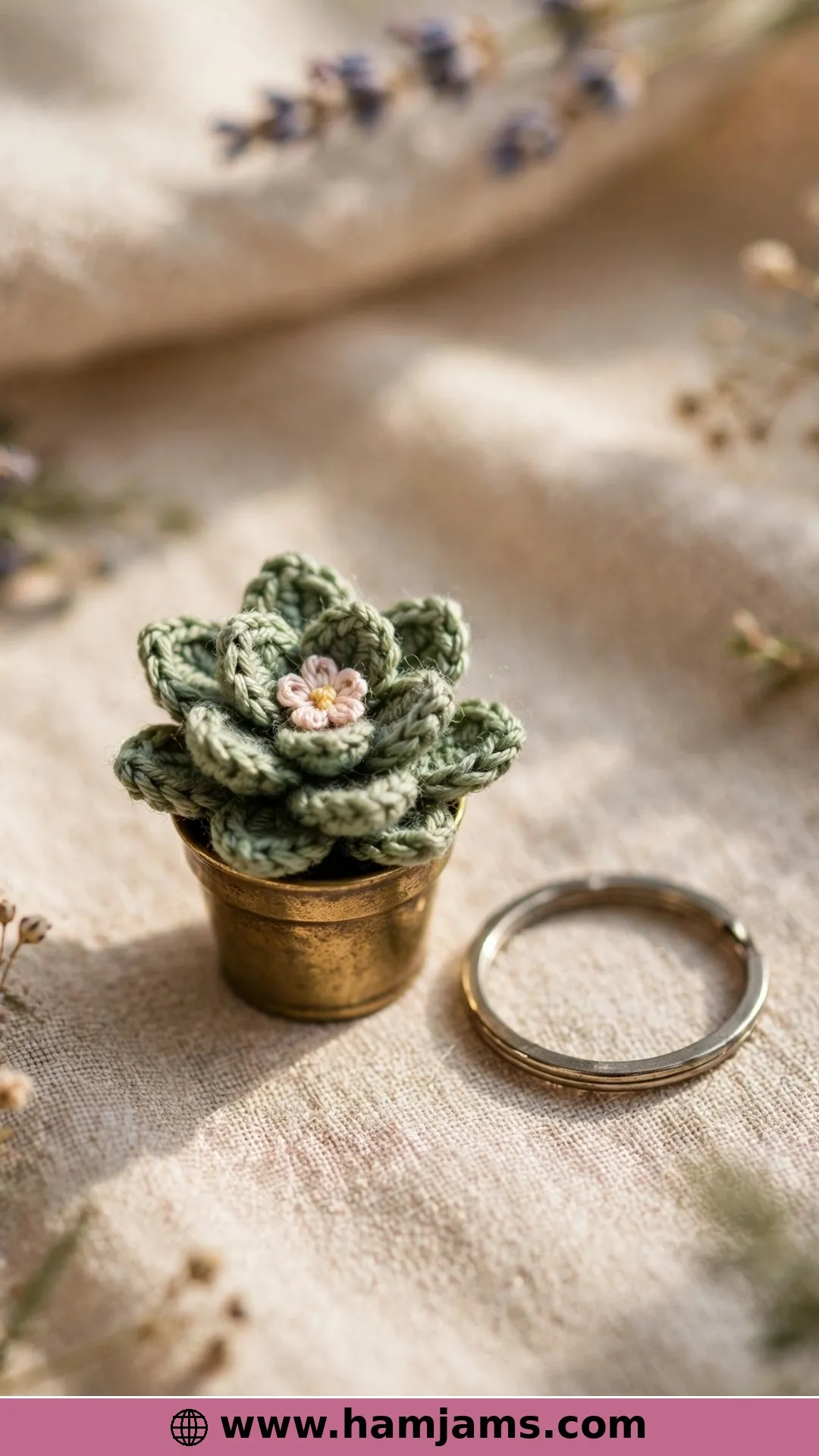 Tiny Mini Succulent, Keychain Size
