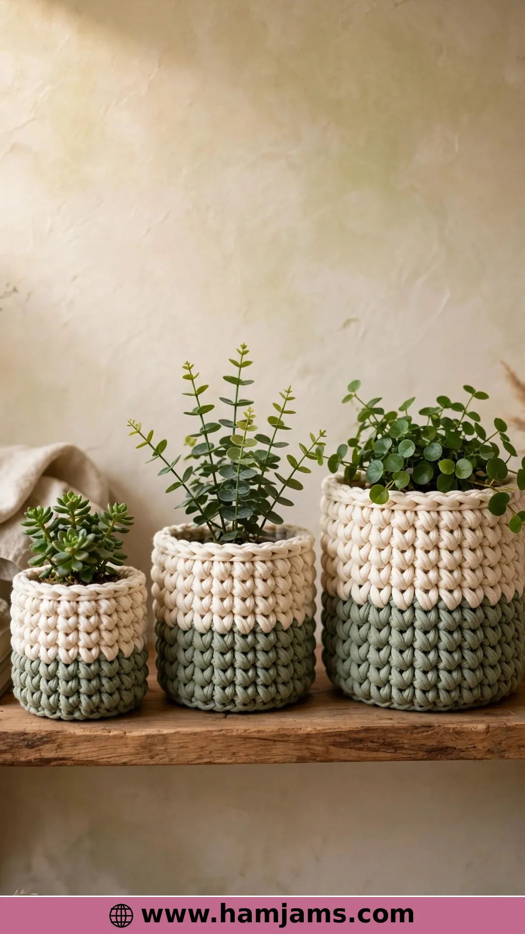 Chunky Two-Tone Planter Sweaters in Three Sizes