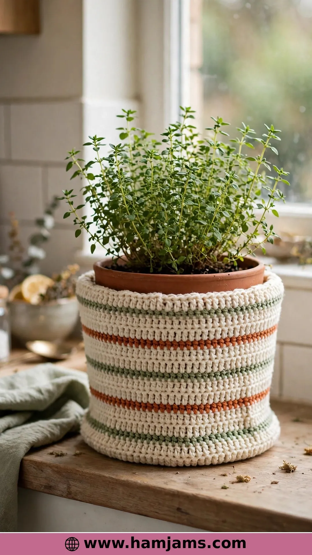 Striped Moss Stitch in Three Colours