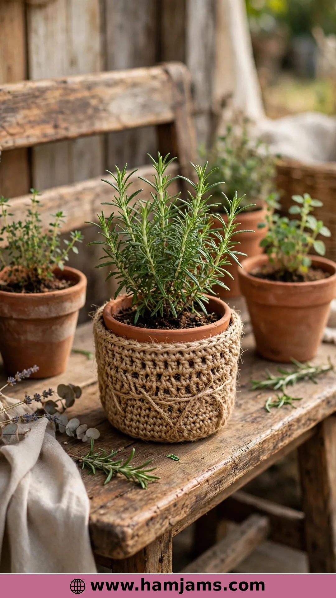 Rustic Twine Cozies in Three Honest Sizes