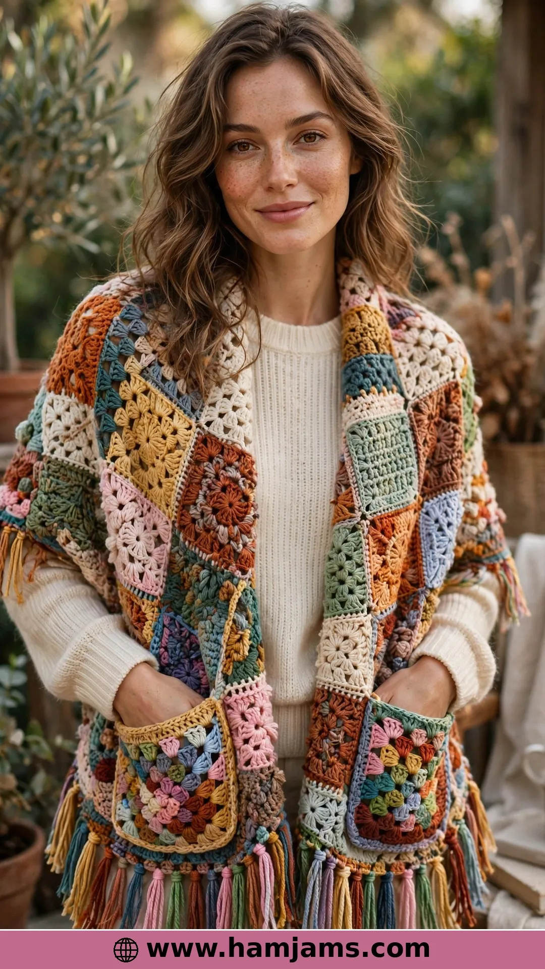 A Stitch-Sampler Shawl With Boho Fringe