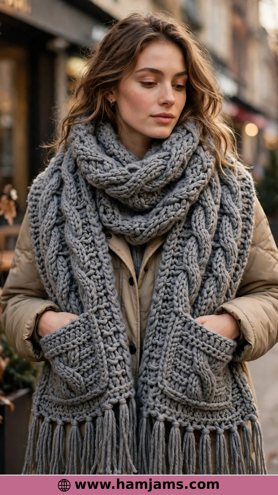 Cabled Pockets on a Super-Bulky Giant