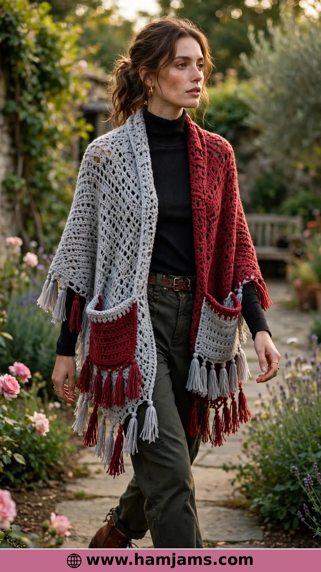 Cozy Pocket Shawl by Oombawka Design Crochet