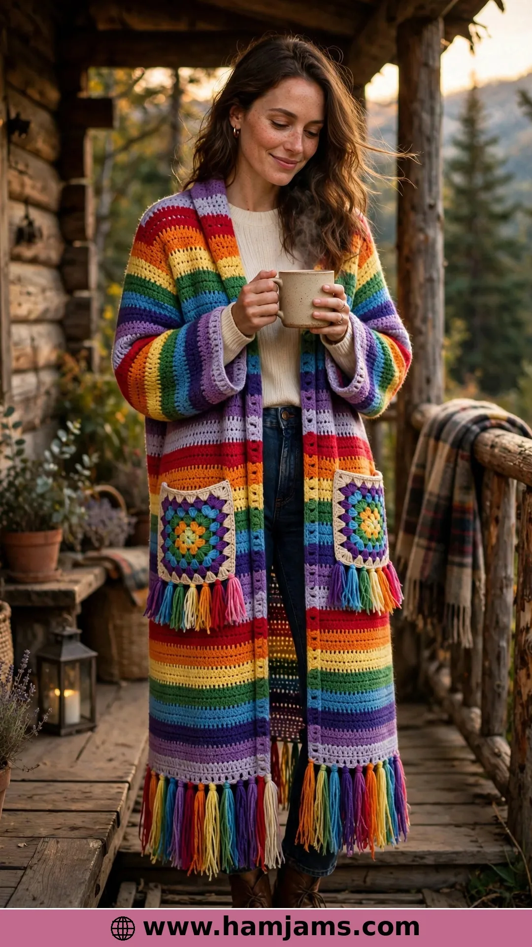 Granny Cozy Pocket Shawl by Annie Design Crochet