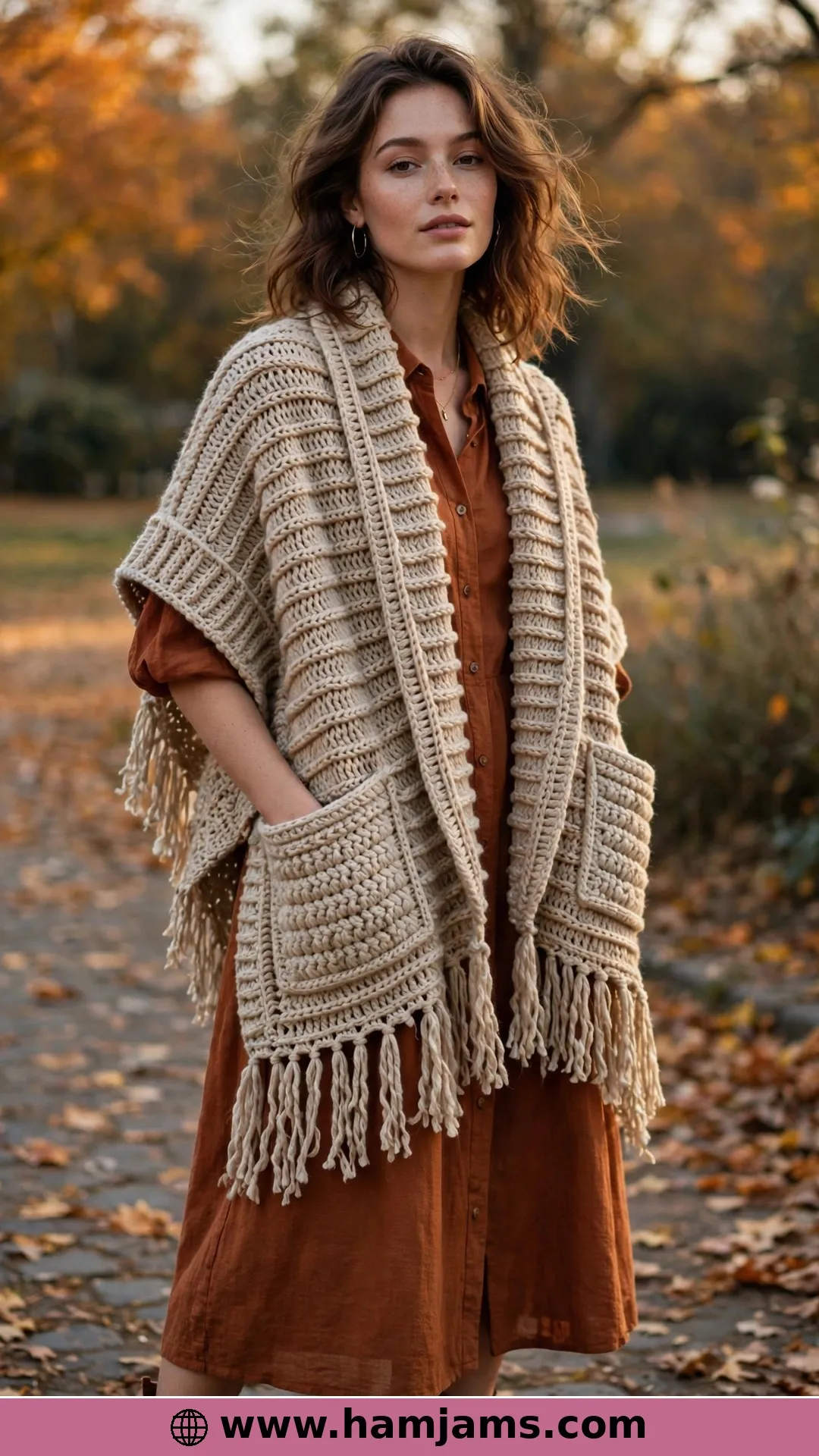 Crochet Shawl With Pockets by Crochet With Carrie