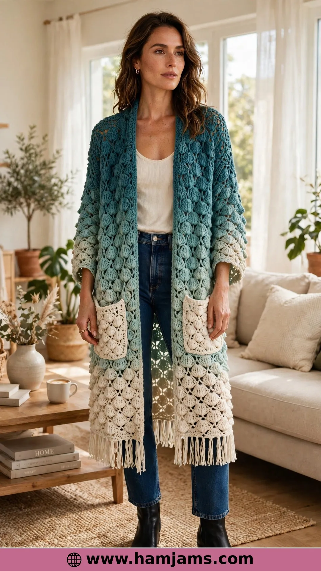 Cozy Crochet Pocket Shawl by YelenaStyle Crochet