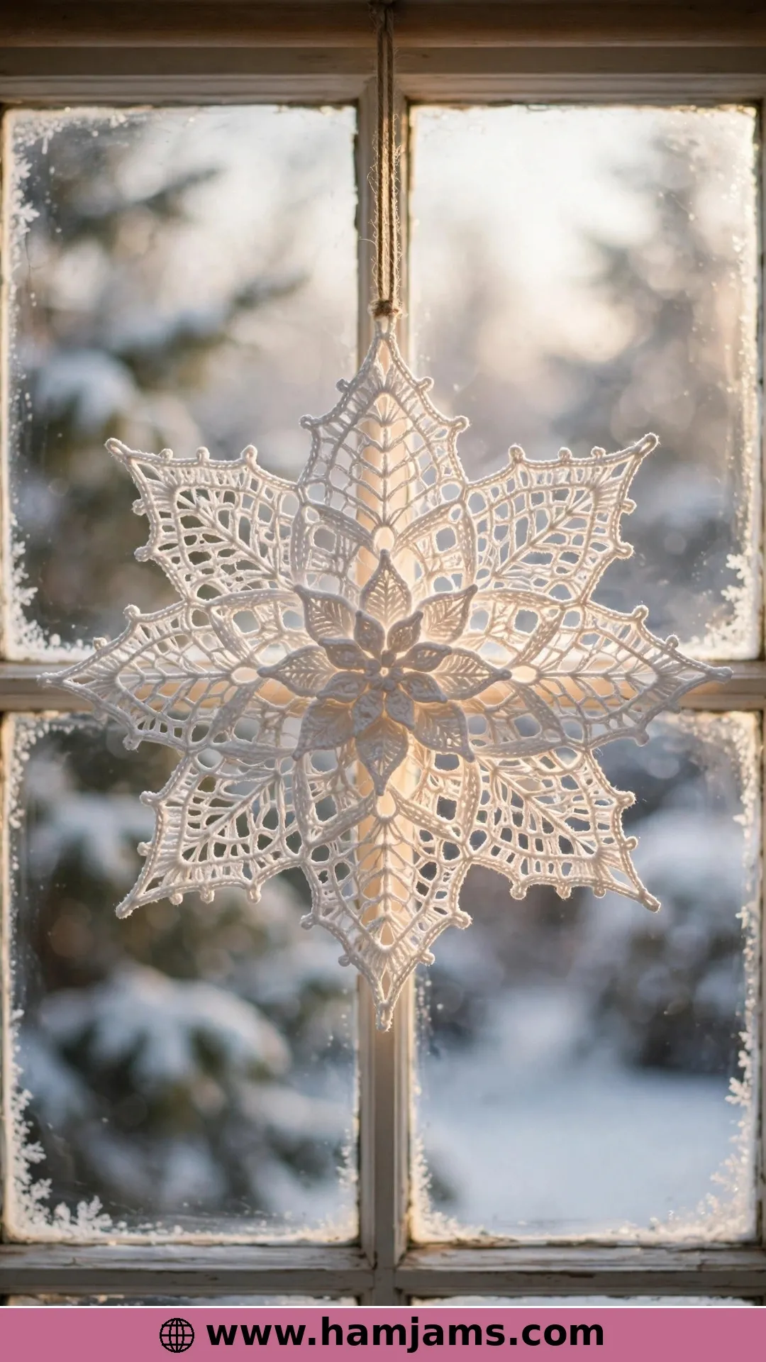 The Snowflake in Poinsettia Style