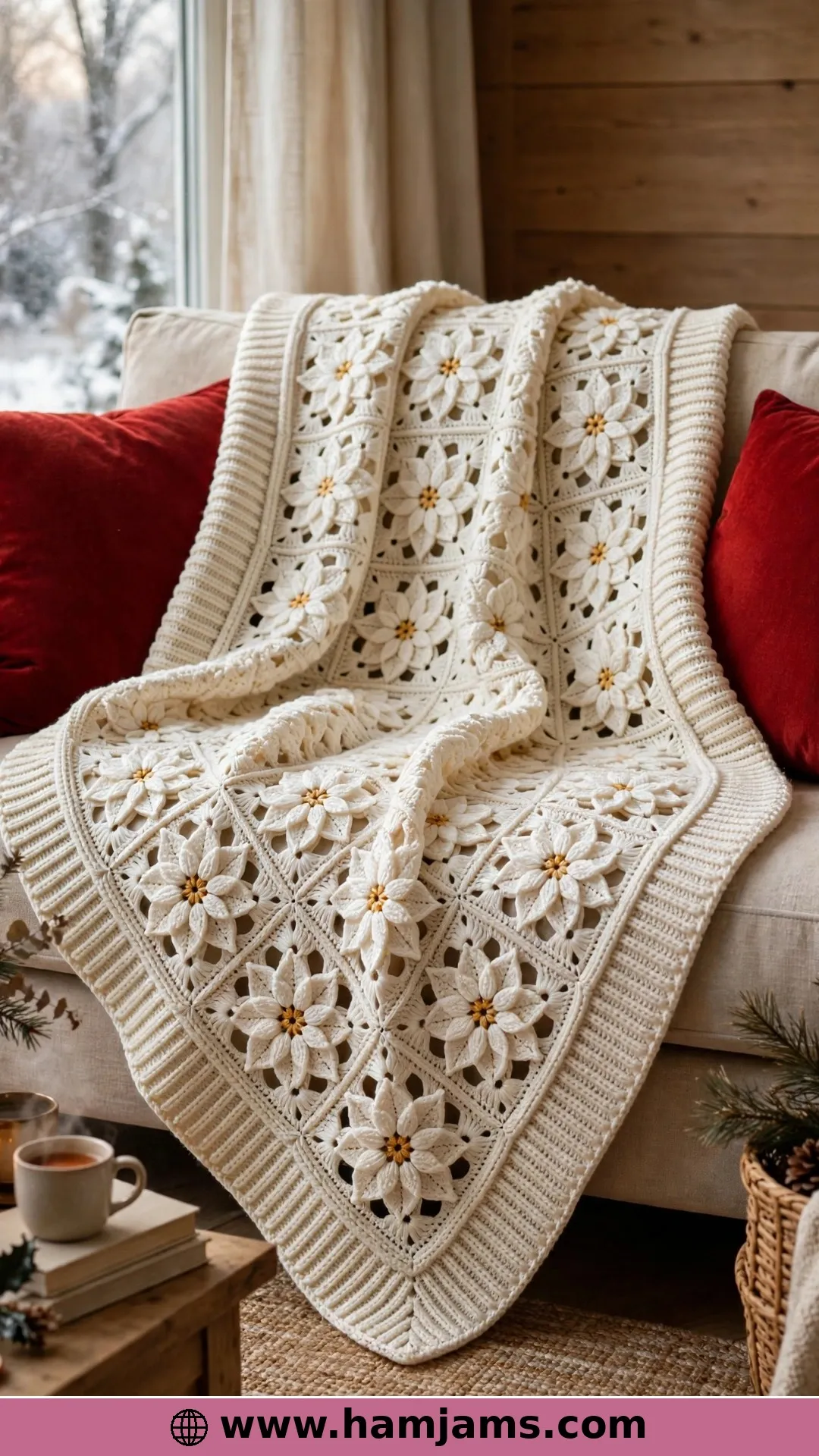 The White Poinsettia Blanket