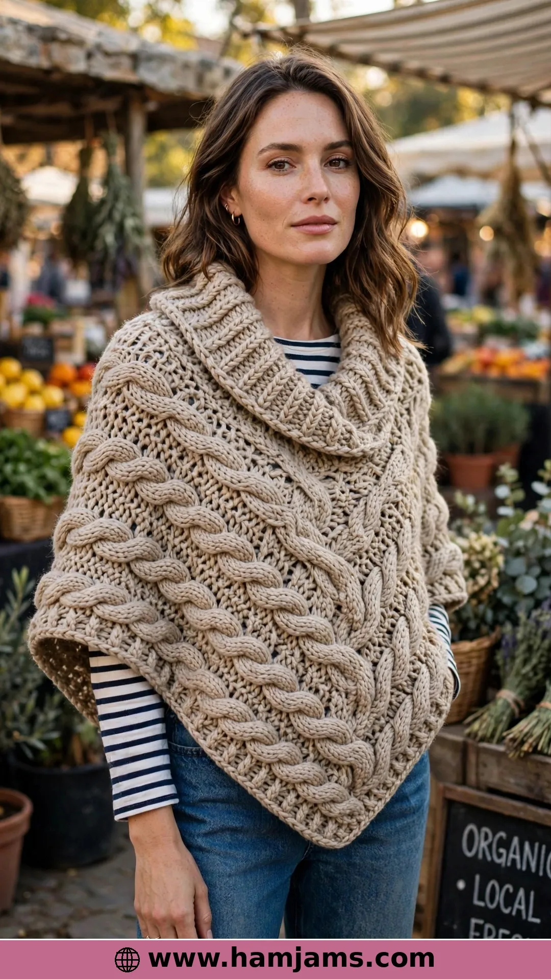 Knit-Look Braids and a Turnover Collar
