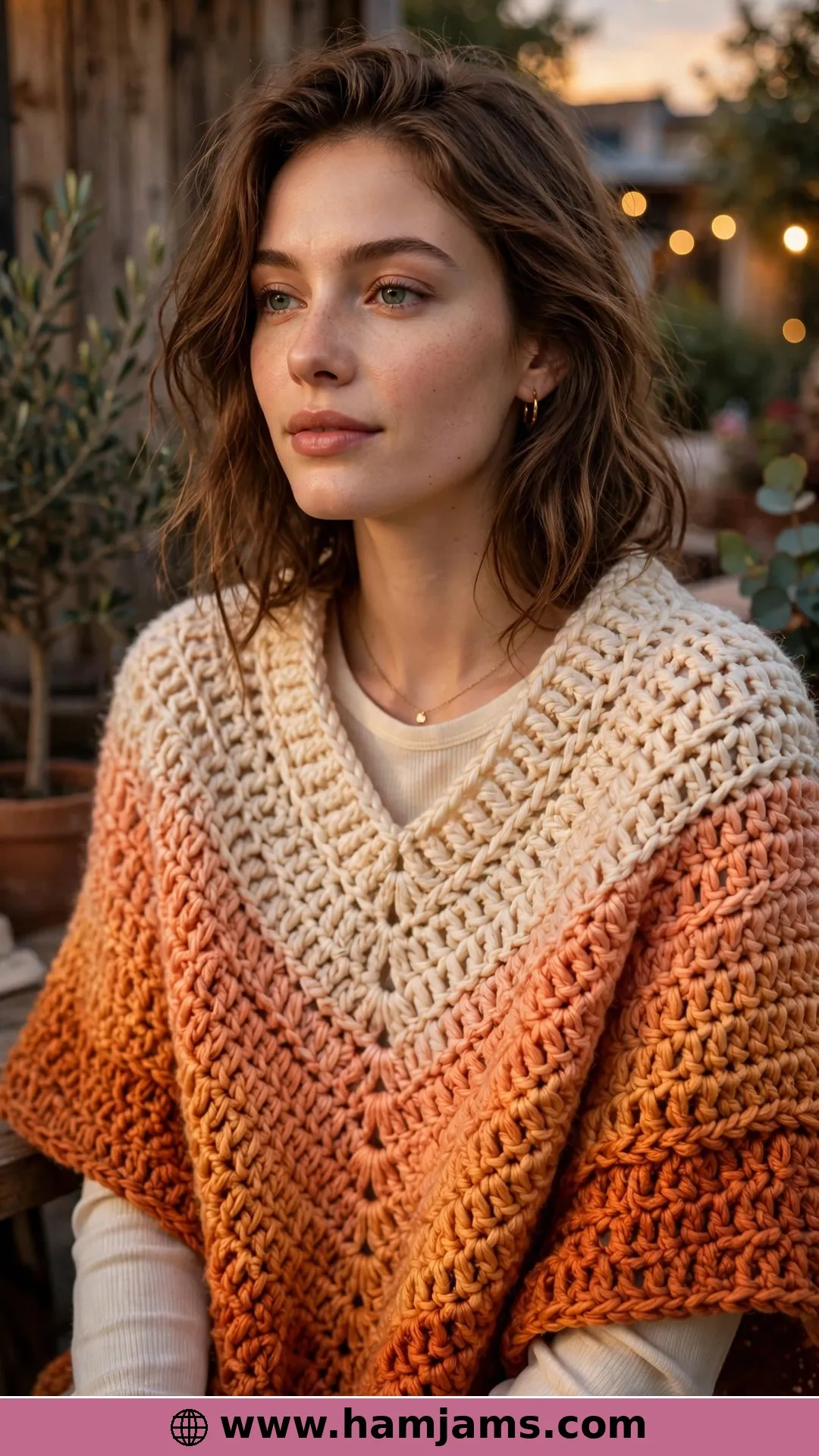 Chunky Ombré V-Stitches on a Very Big Hook