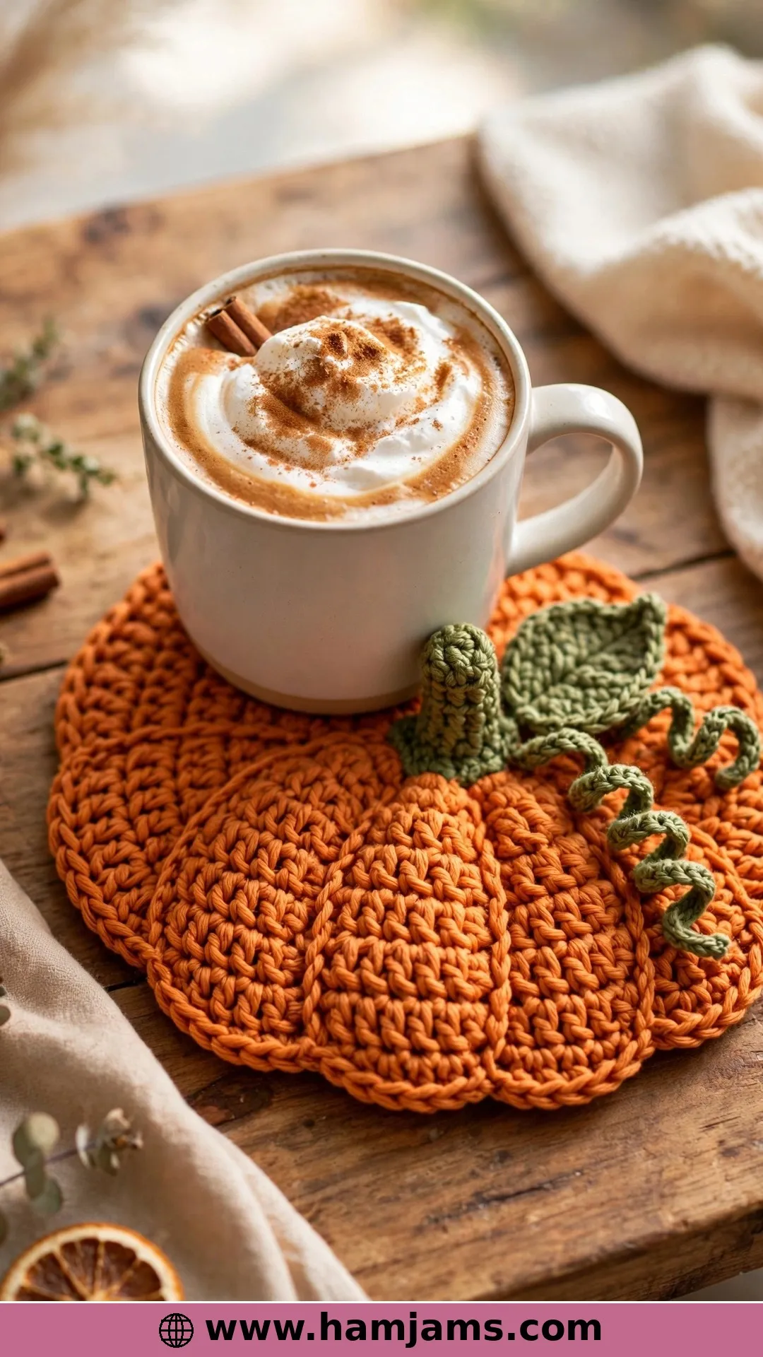 Crochet Pumpkin Coaster