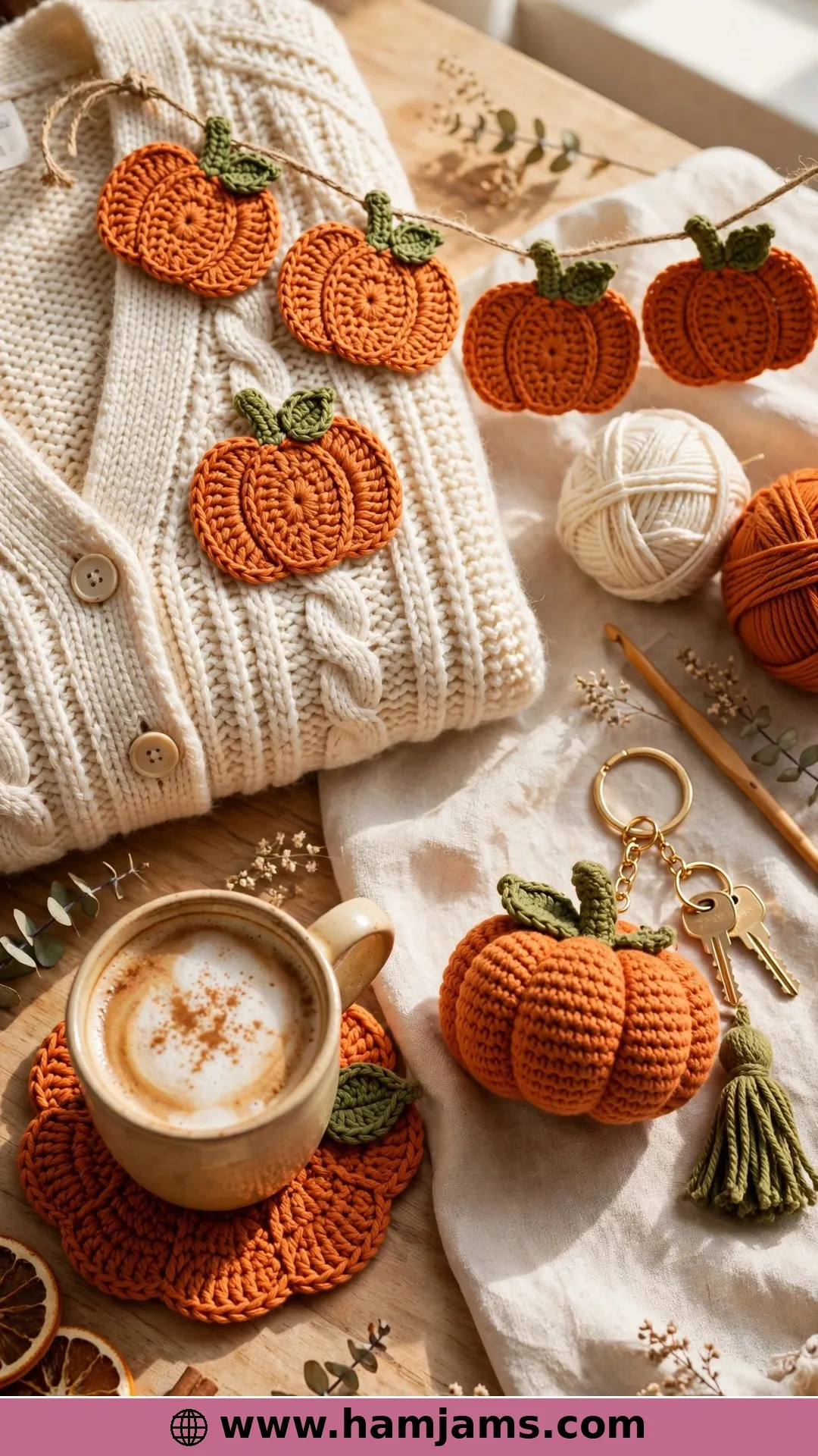 Crochet Pumpkin Appliqué Four Ways