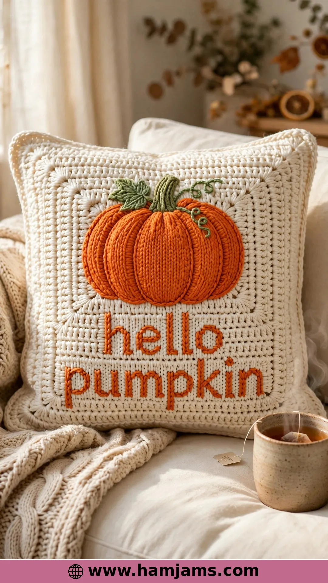 Hello Pumpkin Colourwork Pillow