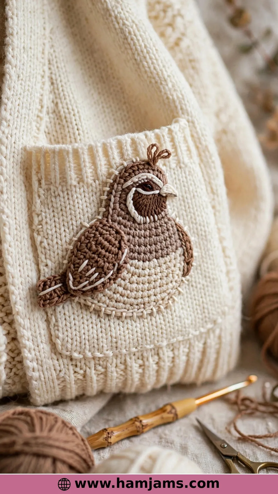 A Flat Quail Applique for Pockets and Patches
