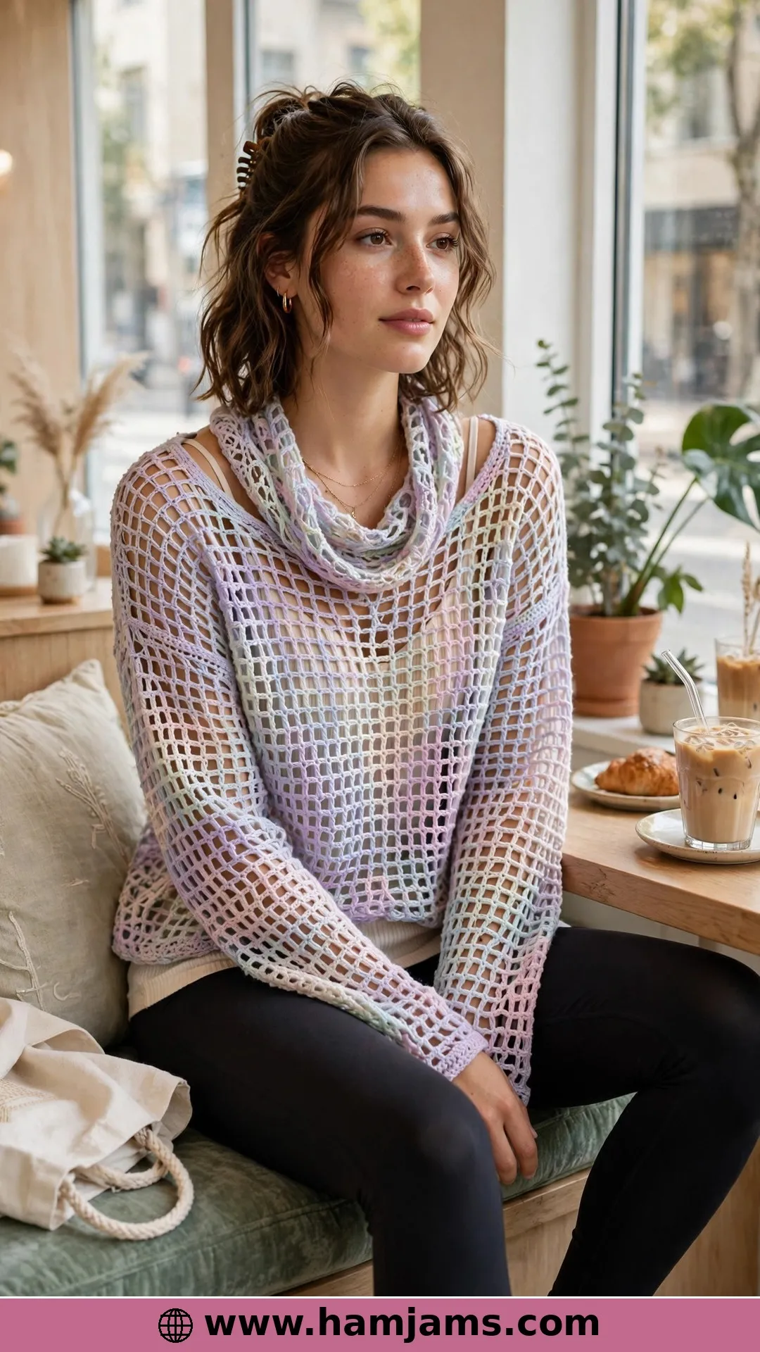 The Airy Mesh Tee with the Cowl Neck