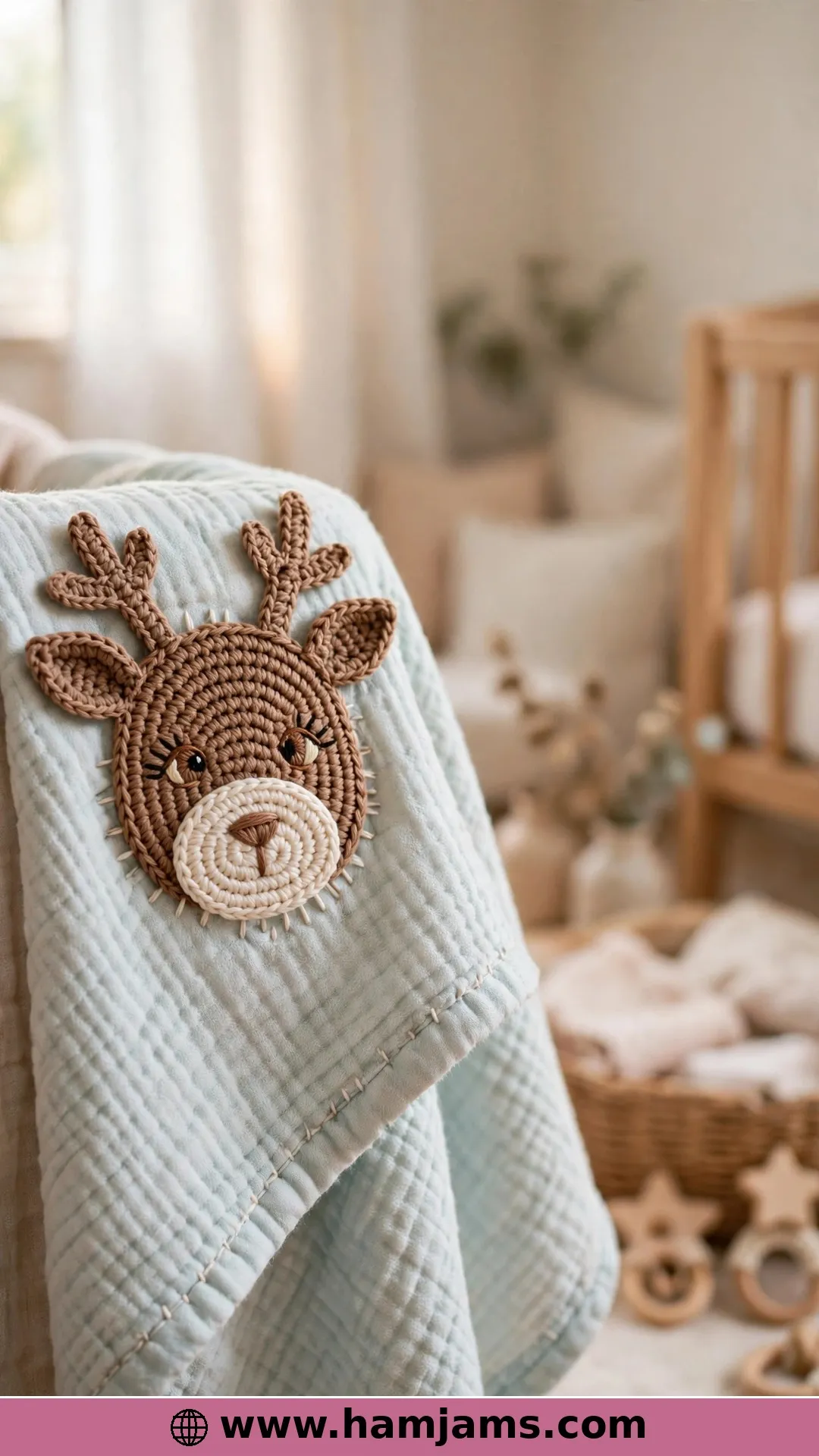 A Woodland Face Appliqué, Red Nose Optional