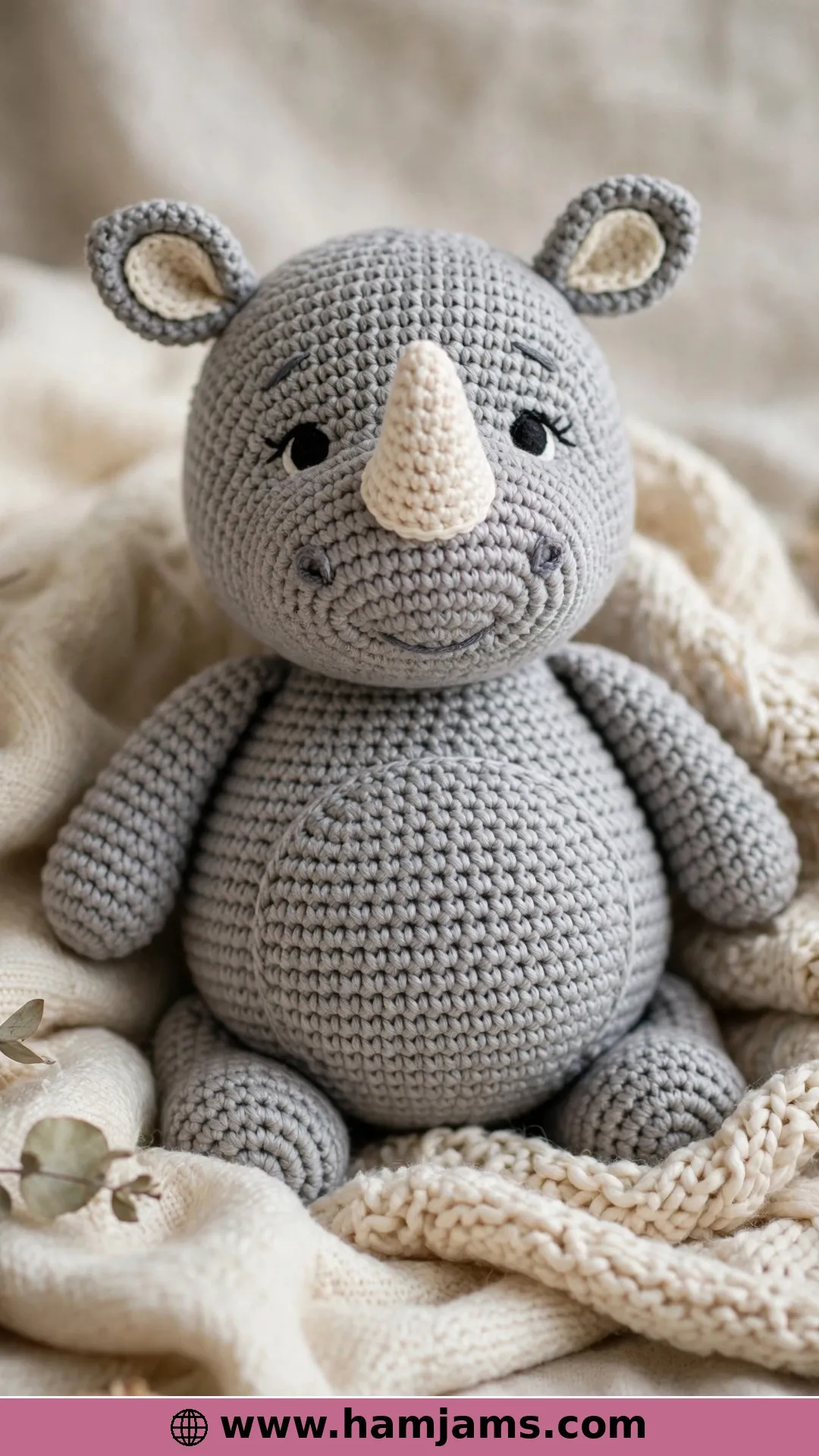 A Friendly Rhino in Worsted Weight