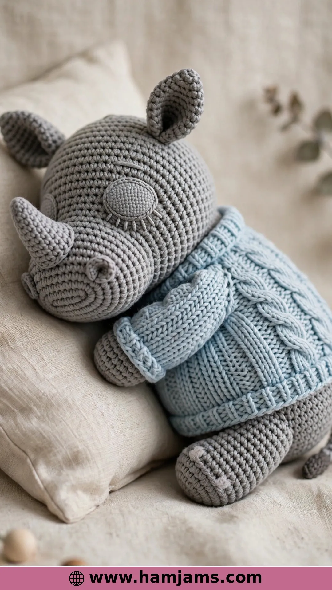 The Rhino Wearing a Blue Sweater