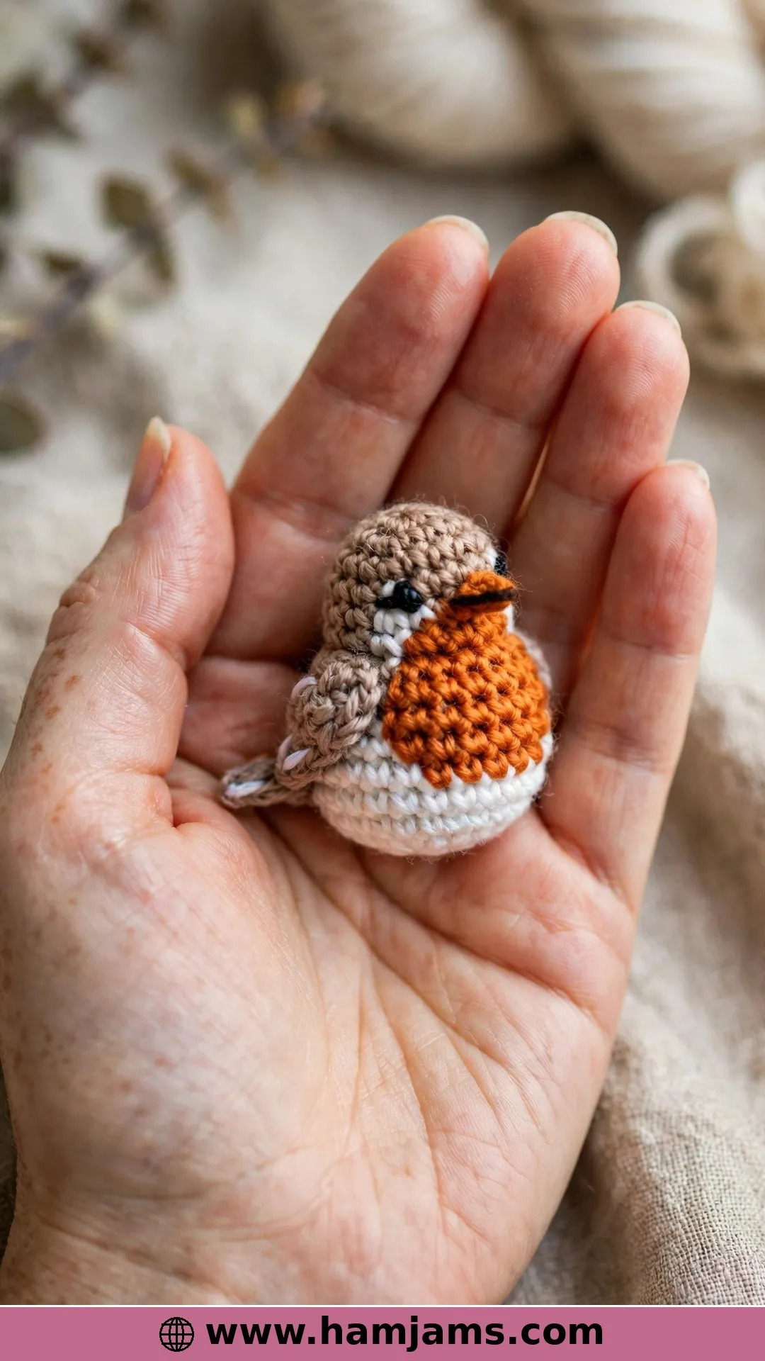 A Tiny American Robin in Cotton or Plush