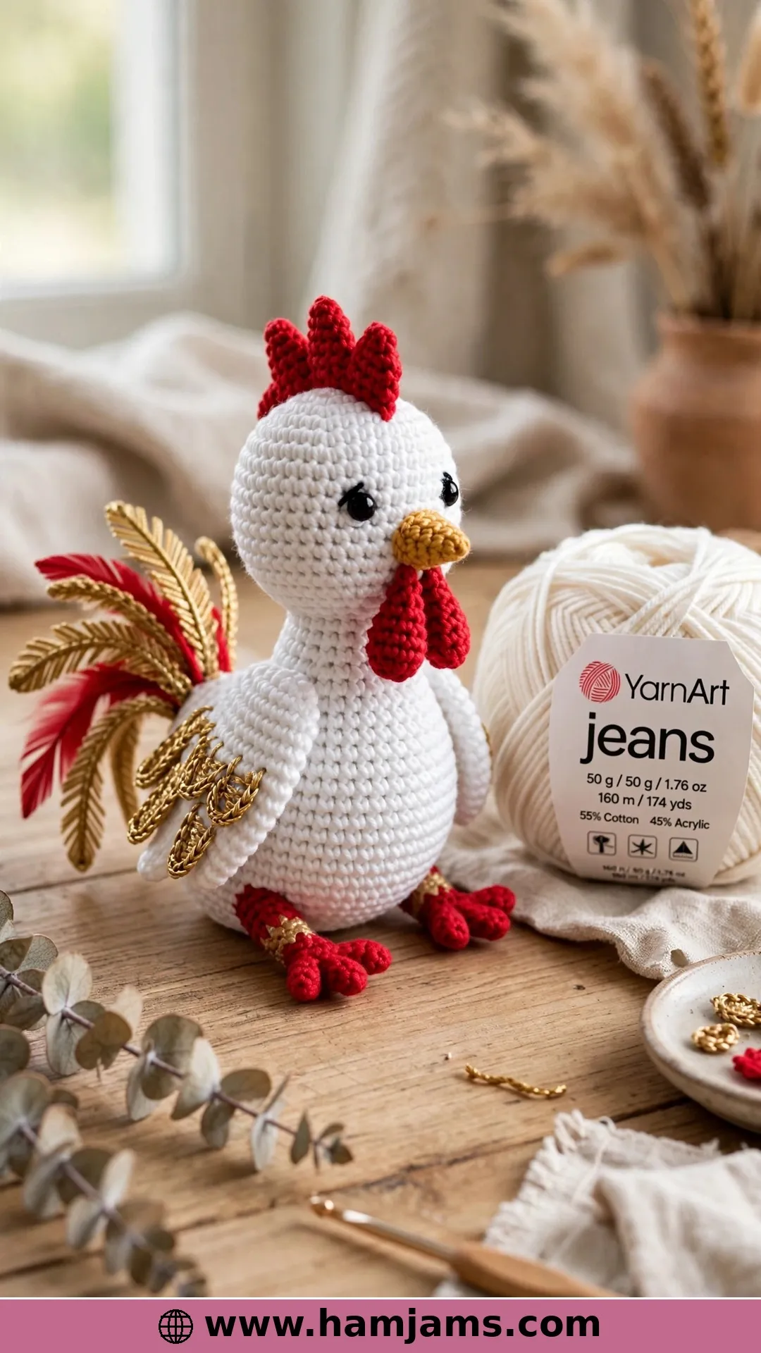 A Dapper Little Cockerel in YarnArt Jeans