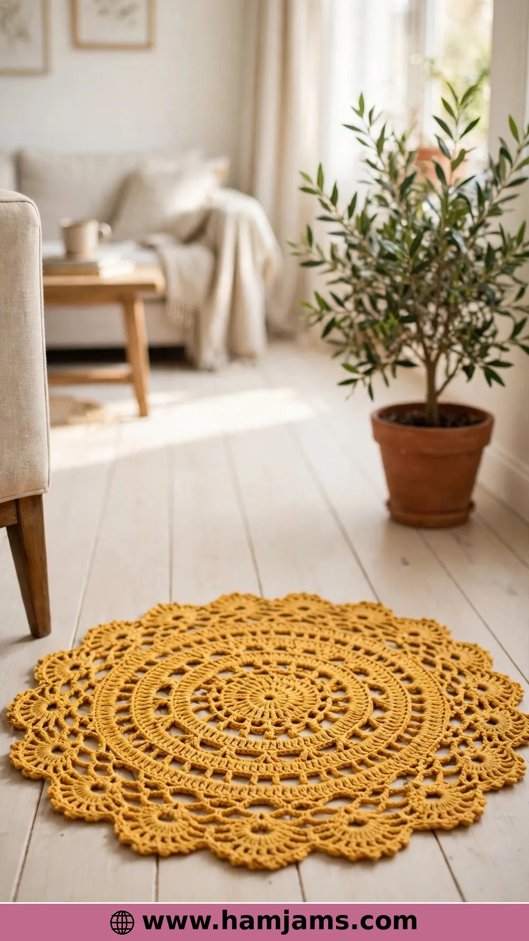 A Lacy Sunburst in Mustard T-Shirt Yarn