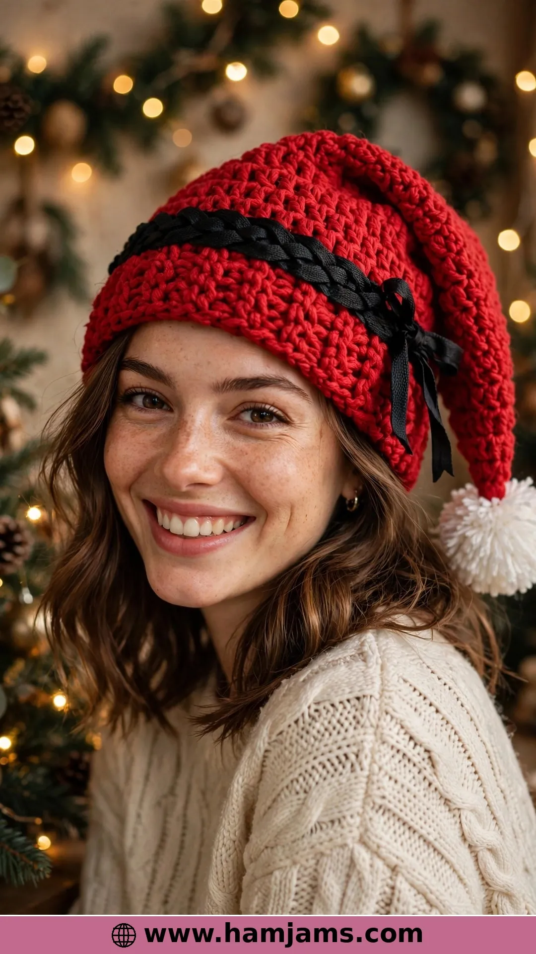 The Stocking Cap With Santa's Ribbon Belt