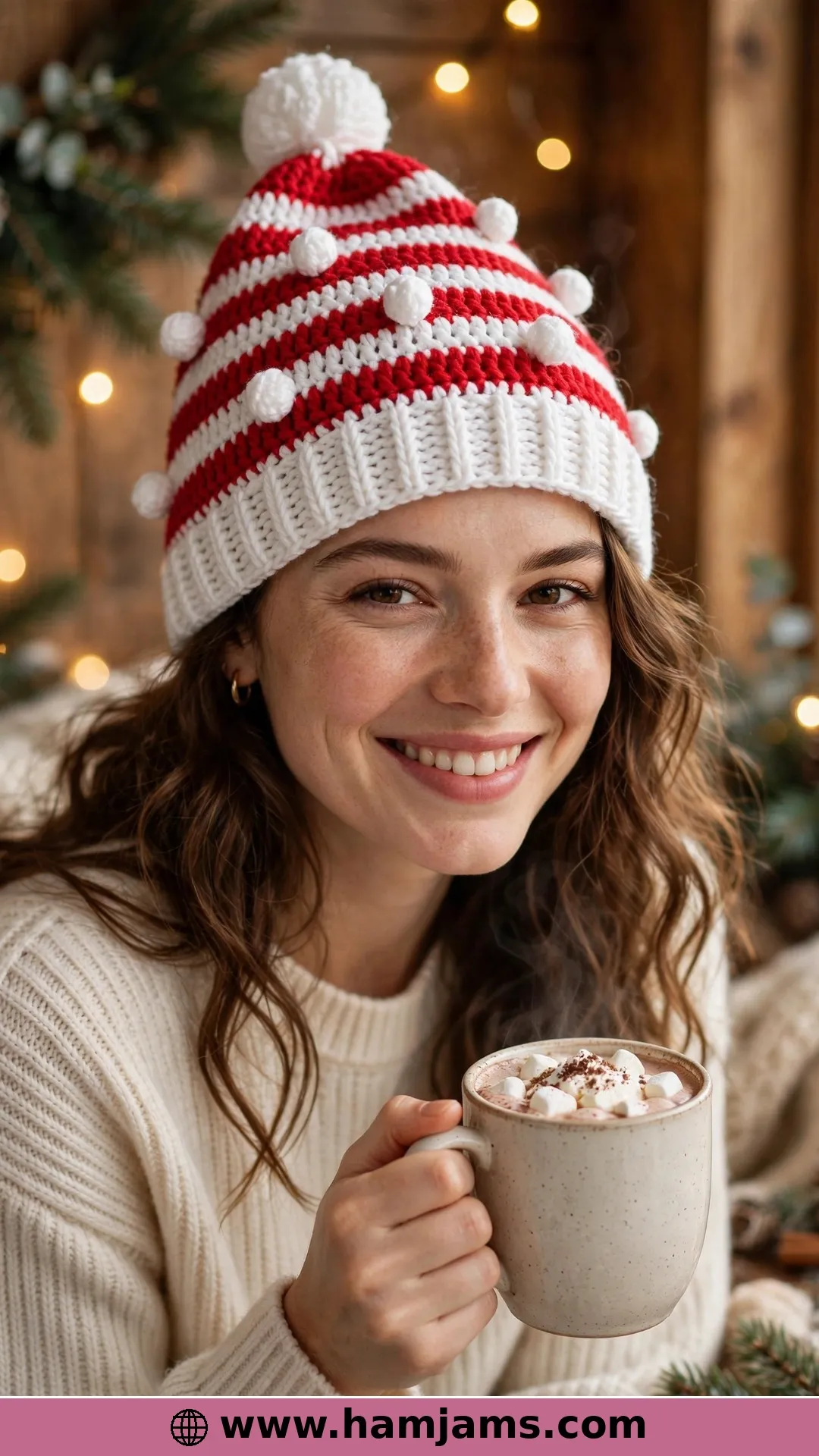 Red-and-White Stripes Dotted With Bobbles