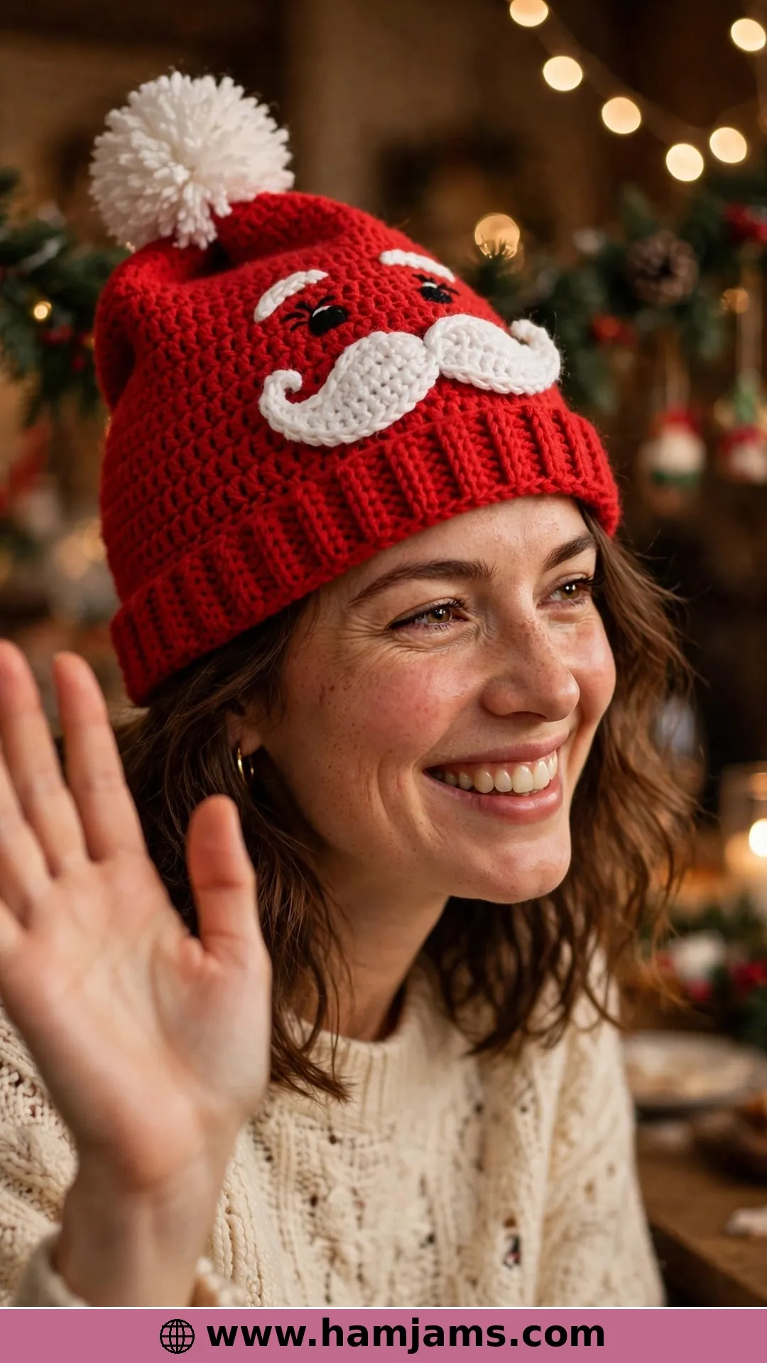 Santa's Face, Crocheted On