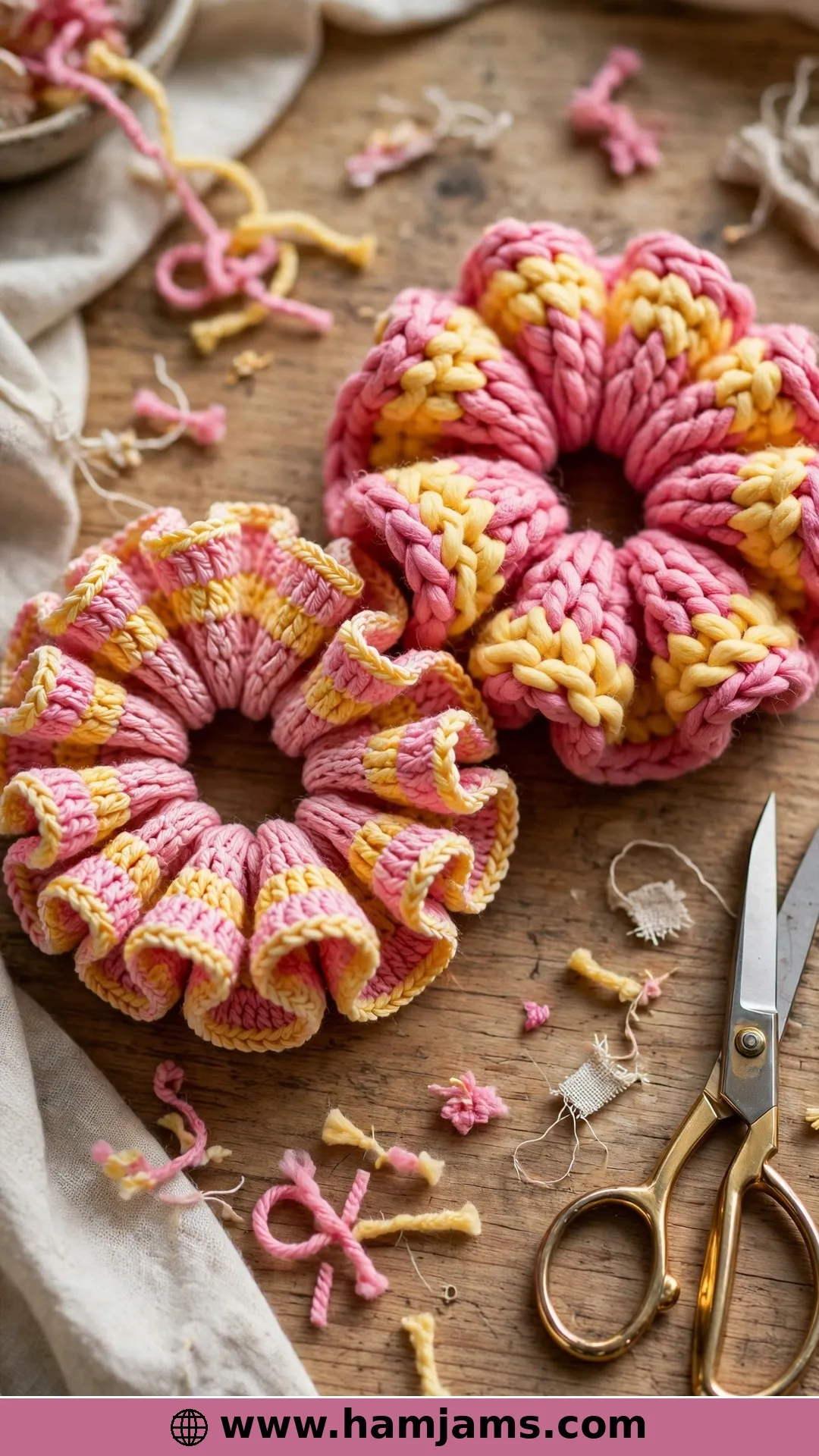 Two Scrunchies in One Pattern: Ruffly and Thick