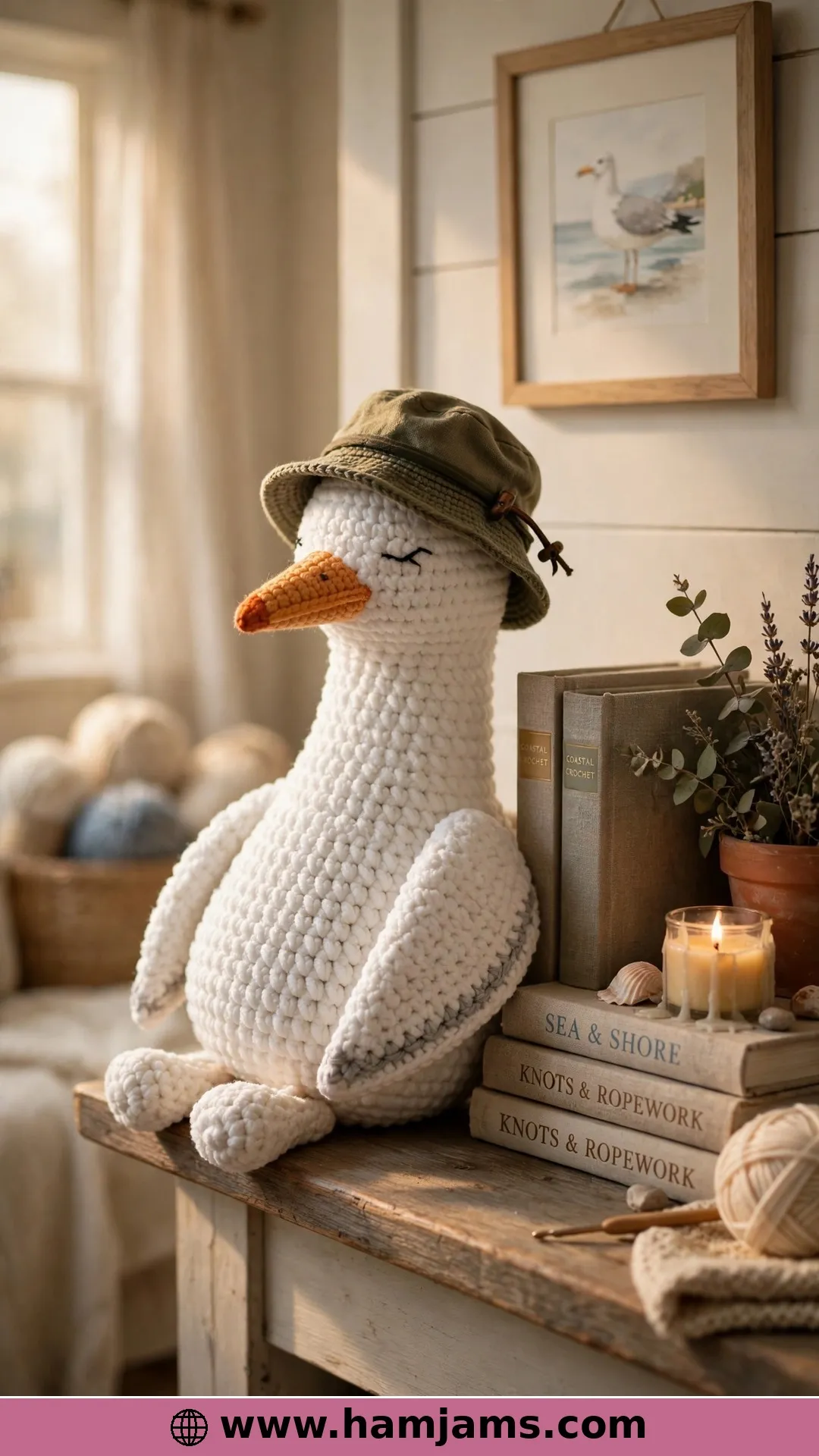 A Tall Seagull in a Fisherman's Hat