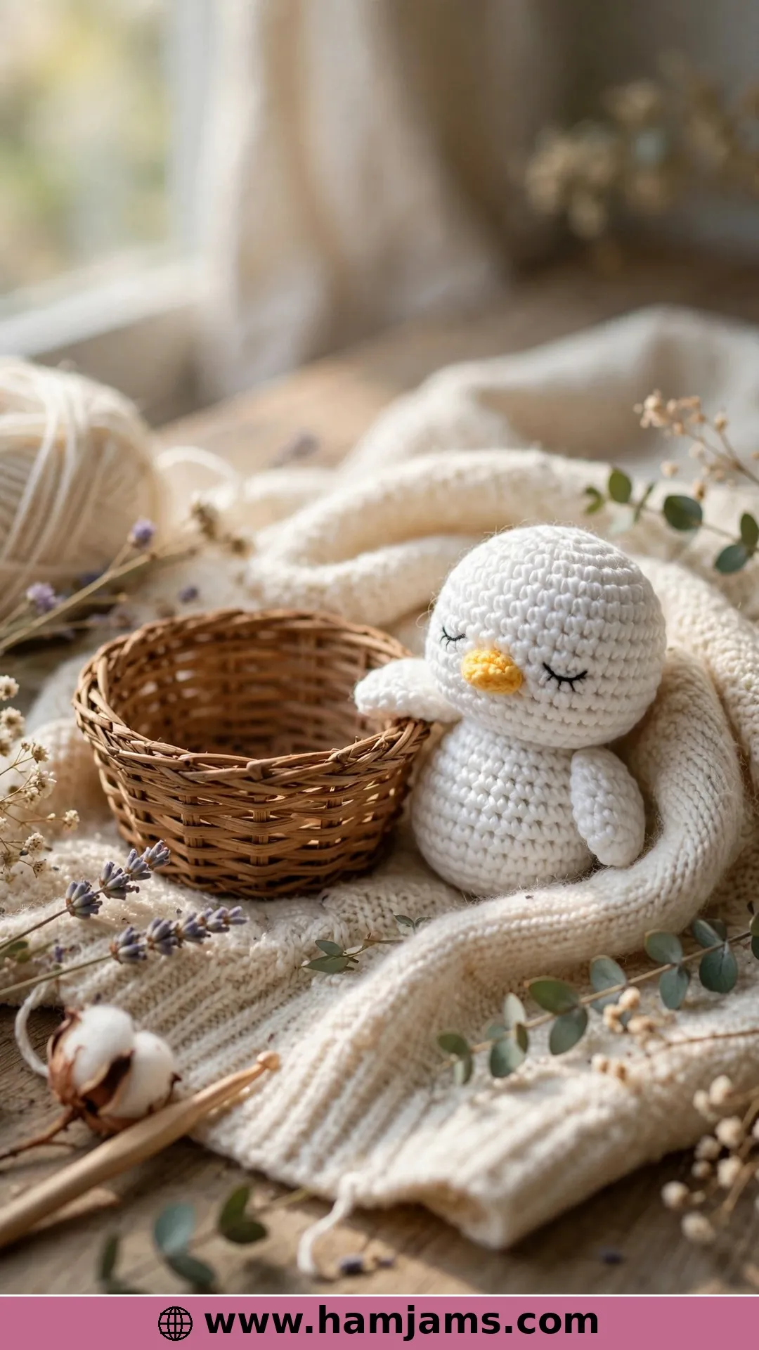 A Tiny Baby Bird, Worked in Seagull White and Grey