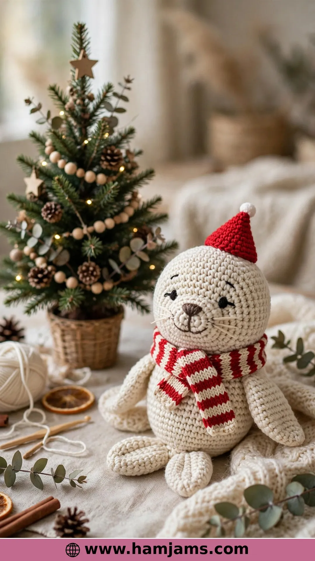 The Seal With a Santa Hat and Scarf