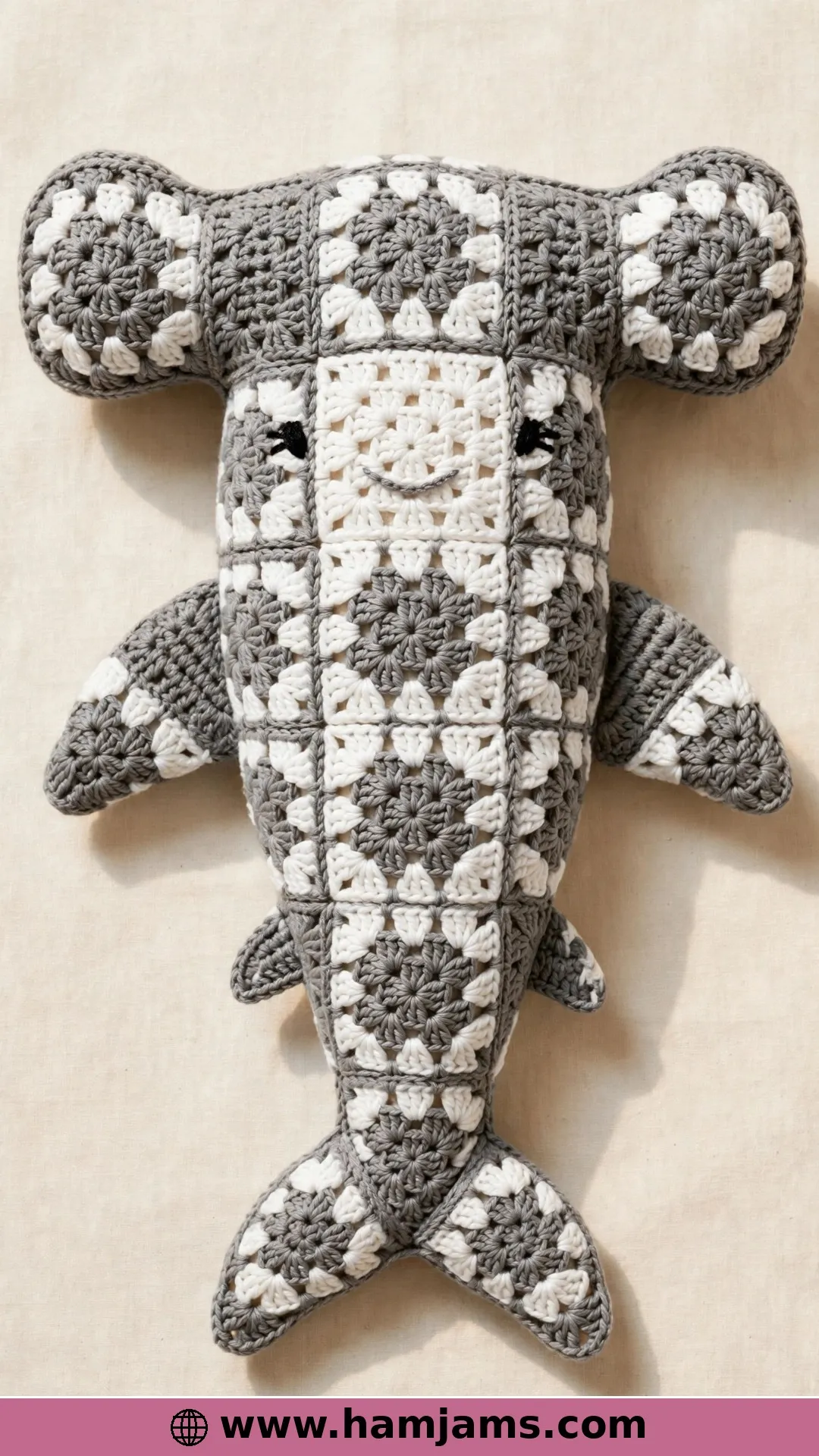 A Hammerhead Built From Granny Squares