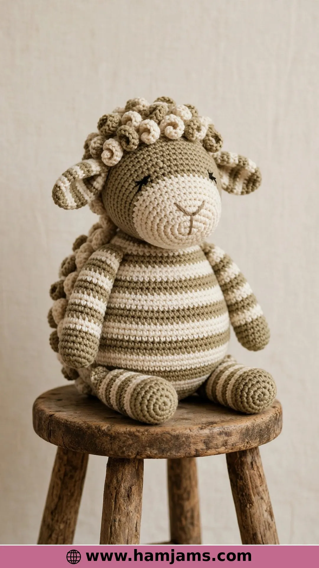 Striped Fleece in Khaki and Cream