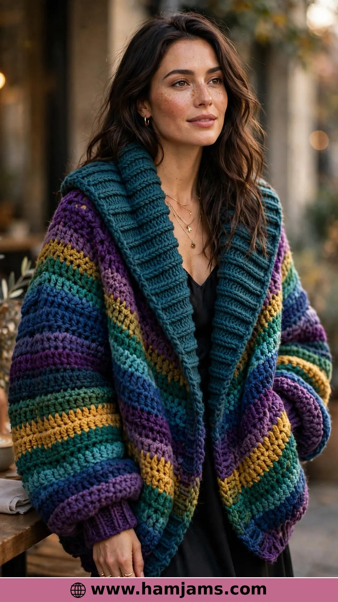 One Big Rectangle in Self-Striping Bulky Yarn