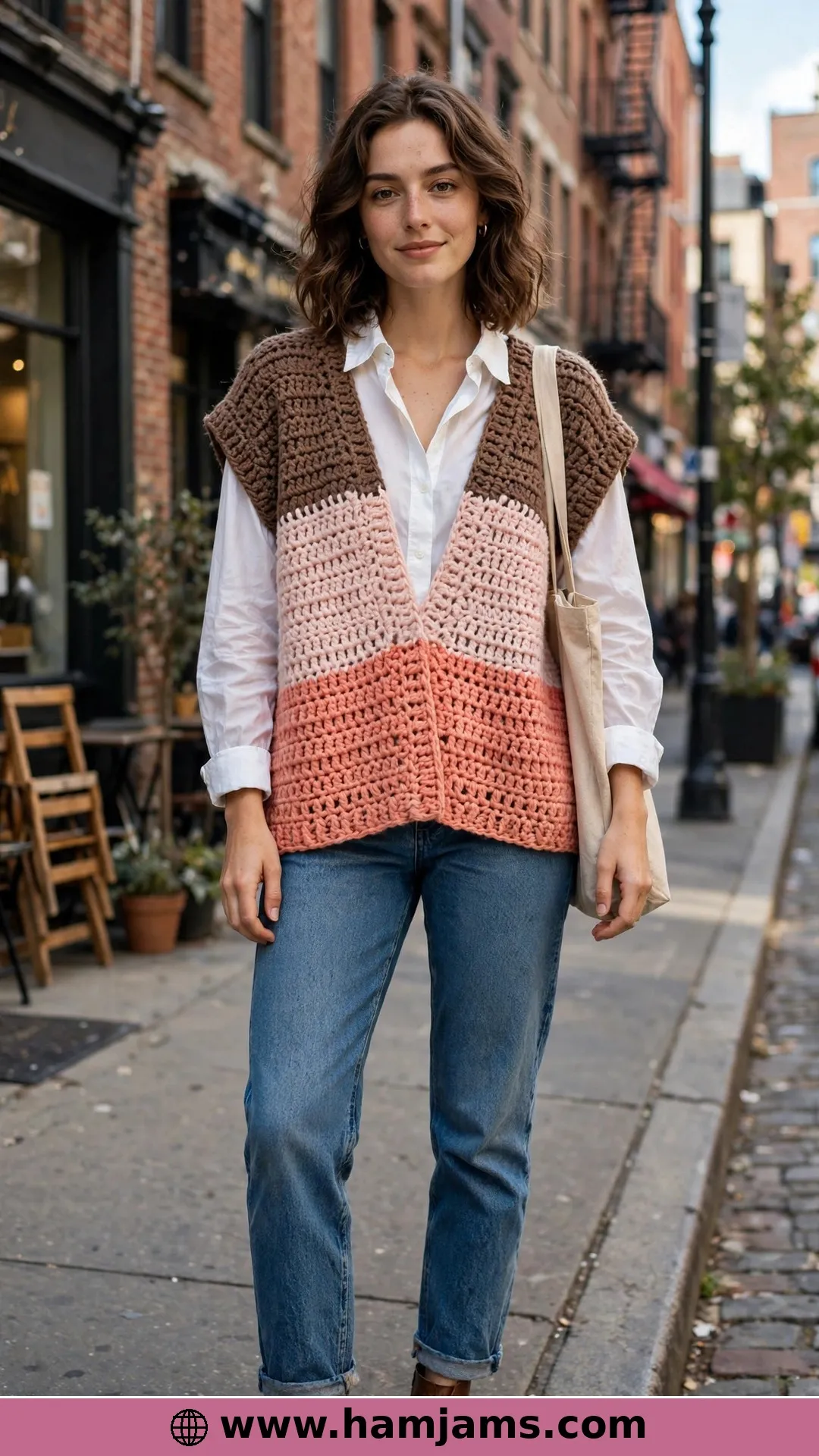 The Oversized Colour-Block Sweater Vest