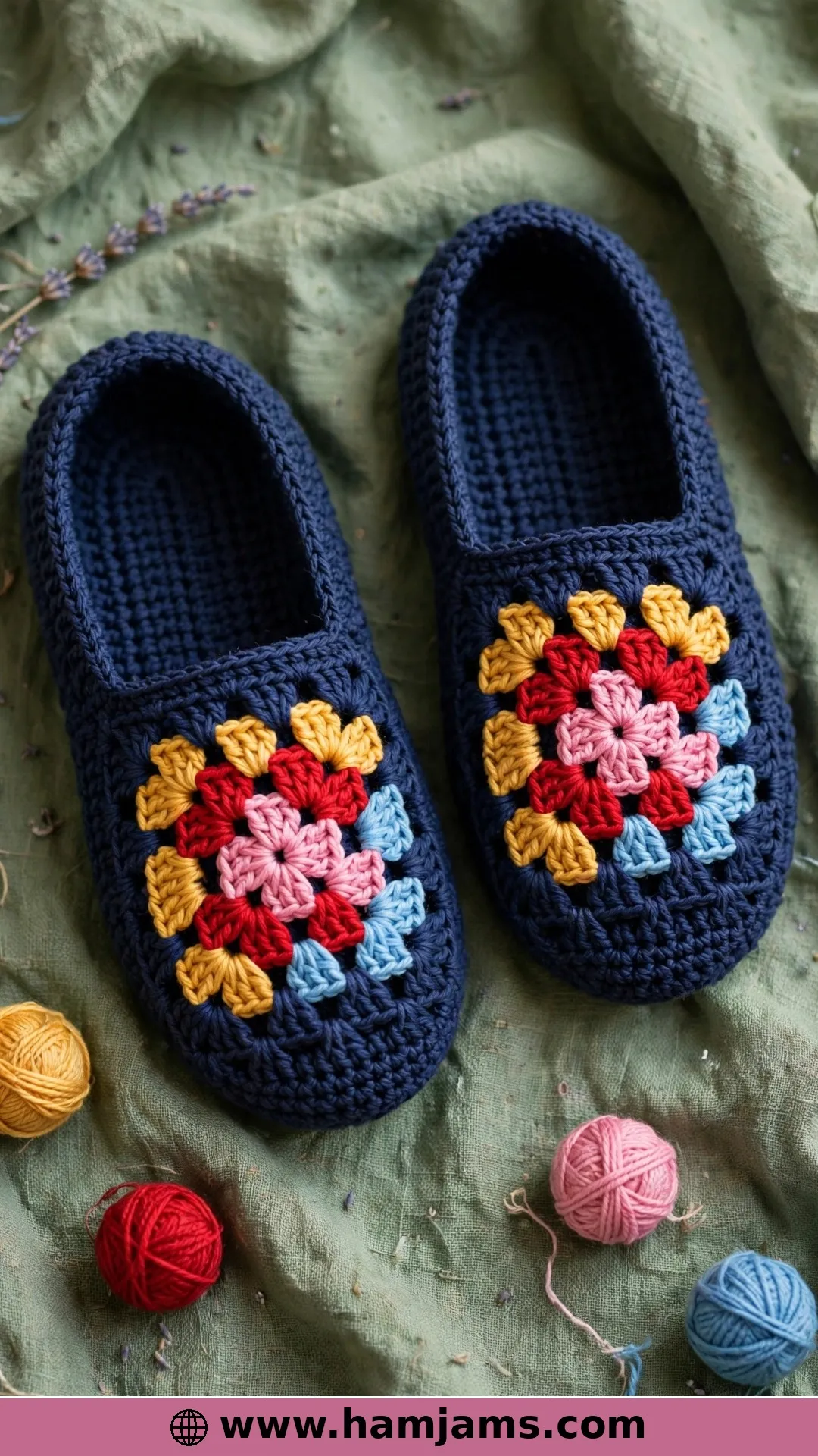 The Granny Square Garden Slippers