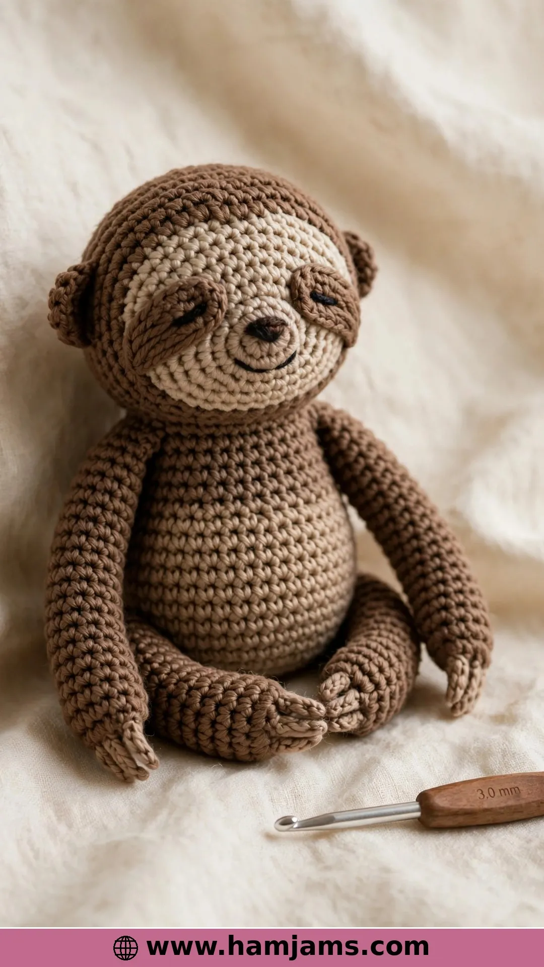 The No-Sew Sloth With Crocheted-In Limbs