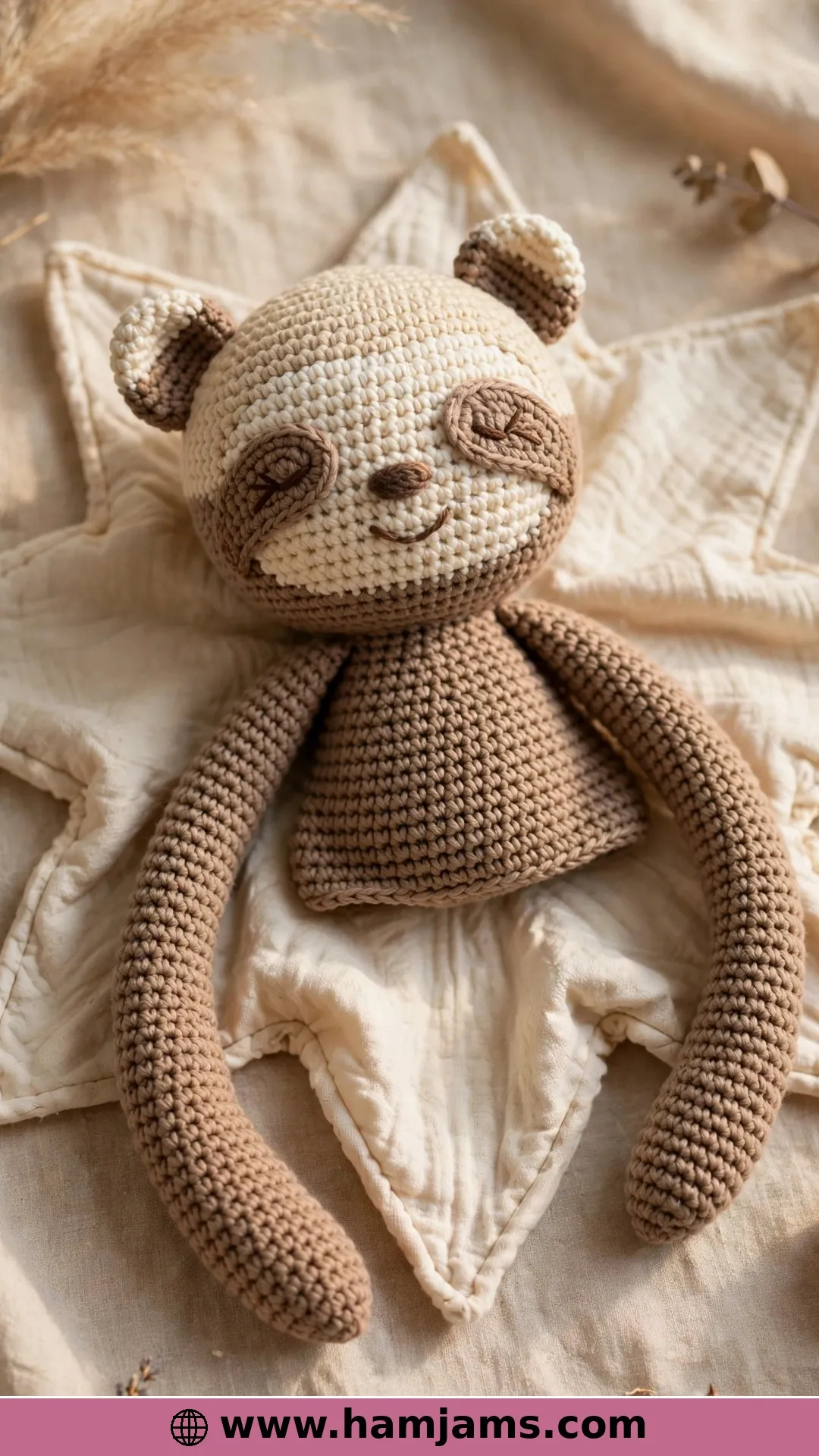 The Sloth Lovey on a Star Blanket
