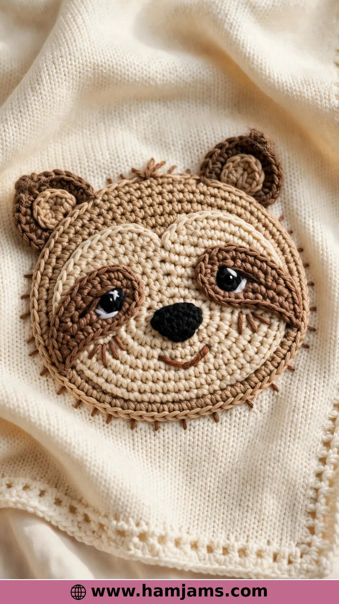 The Four-Inch Sloth Face Appliqué