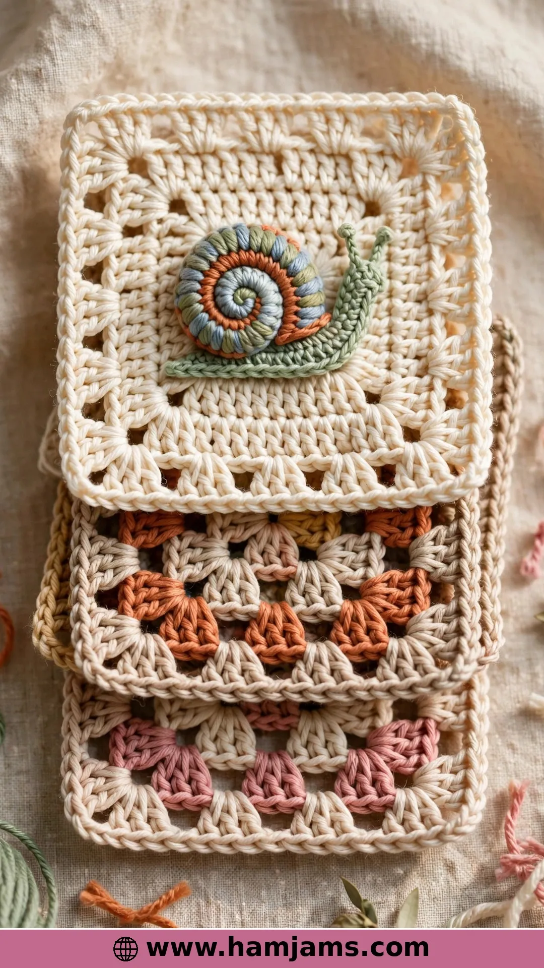 A Snail Granny Square for Blanket Makers