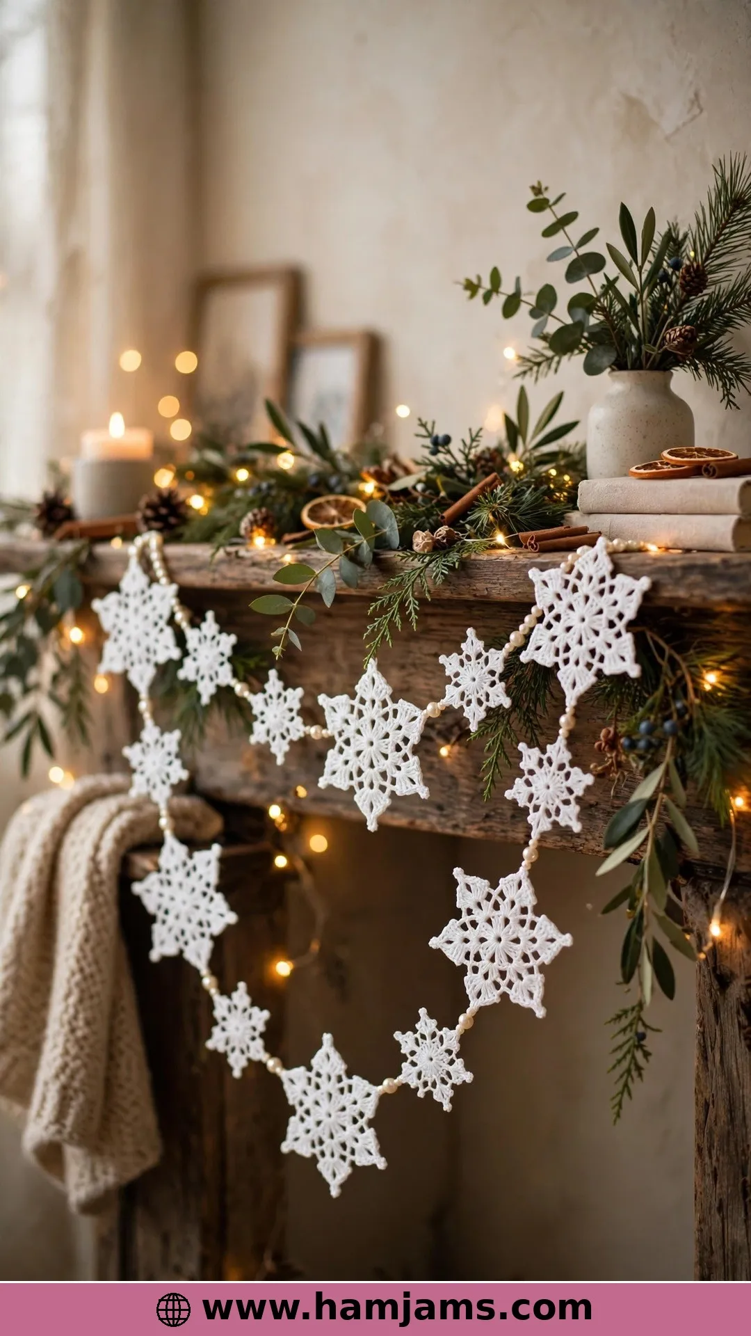 A Beaded Garland of Two Sizes of Flake