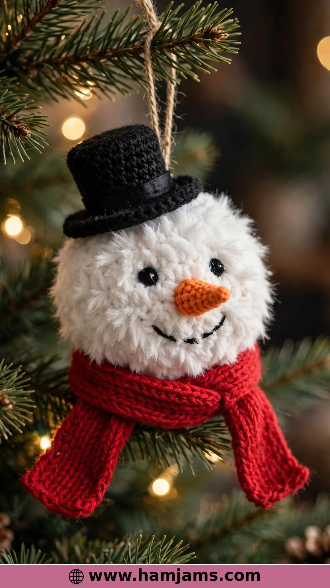 The Fluffy Faux-Fur Snowman Head Bauble