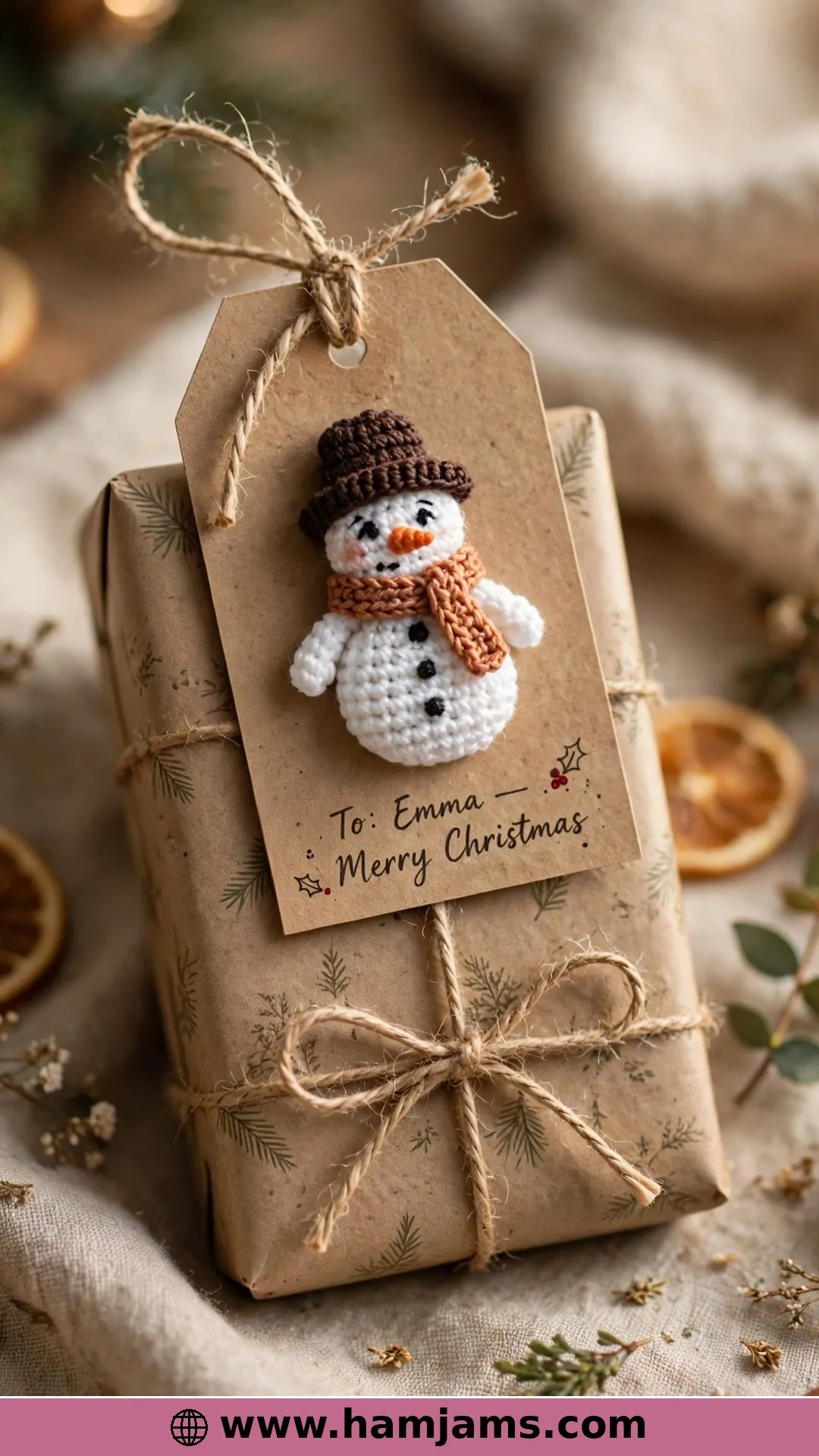 The Tiny Gift-Tag Snowman