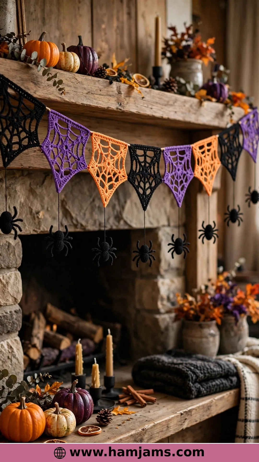 Spiderweb Bunting — Webs and Spiders Together