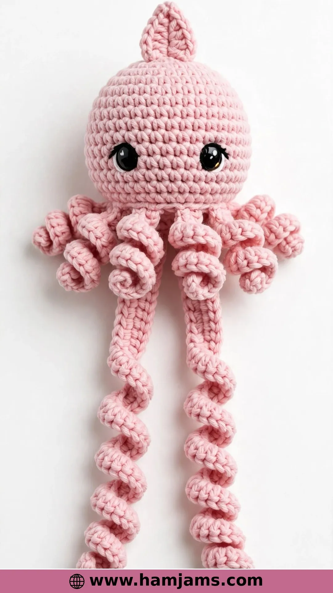 A Cute Little Squid in Soft Pink Aran