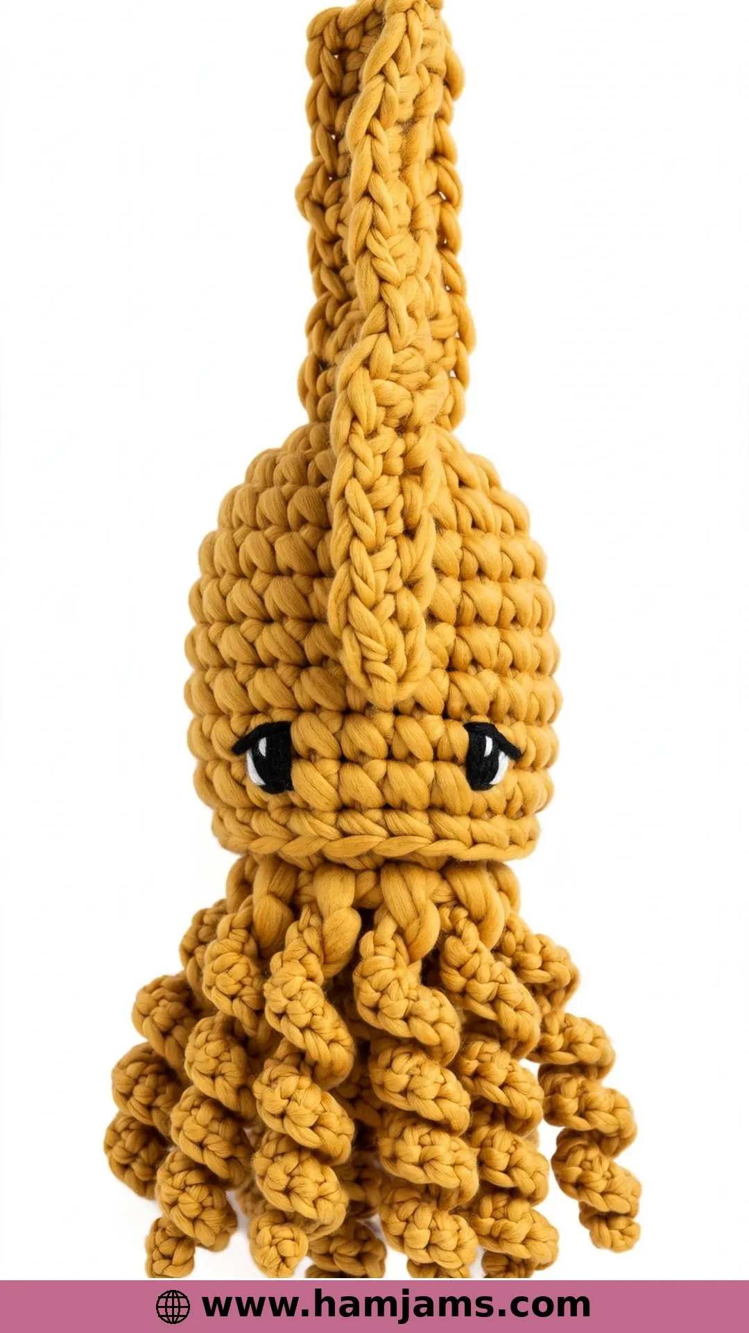 The Bulky No-Sew Squid With a Triple-Crochet Fin