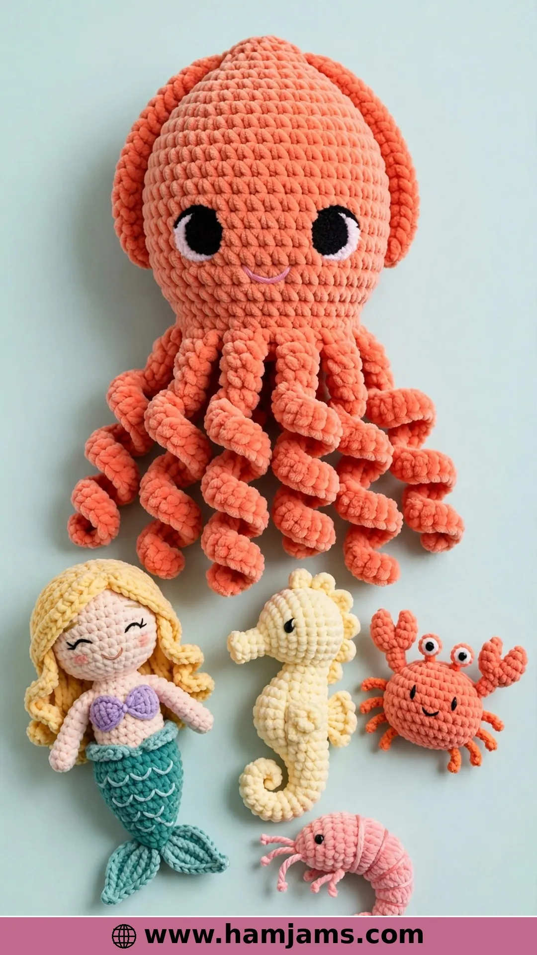 The Aqua Crew Squid (a Free Five-Pattern Bundle)